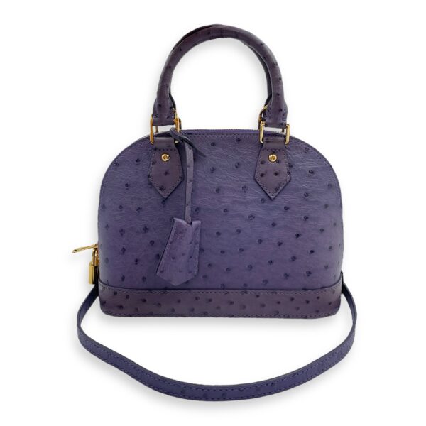 Alma Purple Crossbody Bag in Ostrich, Gold hardware - Image 11