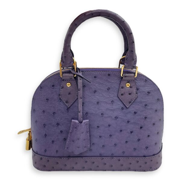 Alma Purple Crossbody Bag in Ostrich, Gold hardware