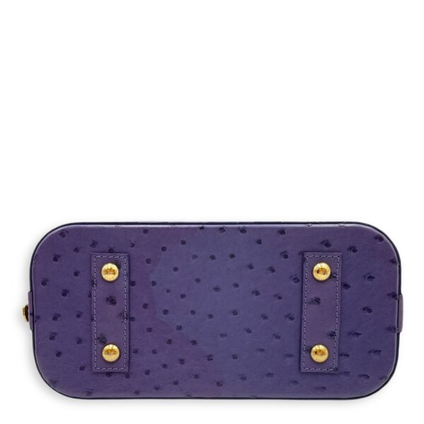 Alma Purple Crossbody Bag in Ostrich, Gold hardware - Image 6
