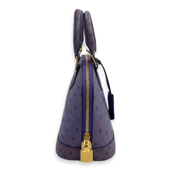 Alma Purple Crossbody Bag in Ostrich, Gold hardware - Image 4