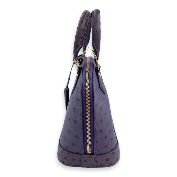 Alma Purple Crossbody Bag in Ostrich, Gold hardware - Image 5