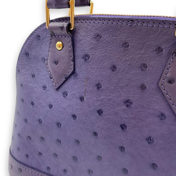 Alma Purple Crossbody Bag in Ostrich, Gold hardware - Image 10