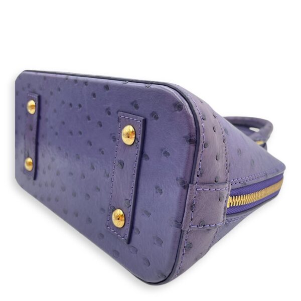 Alma Purple Crossbody Bag in Ostrich, Gold hardware - Image 9