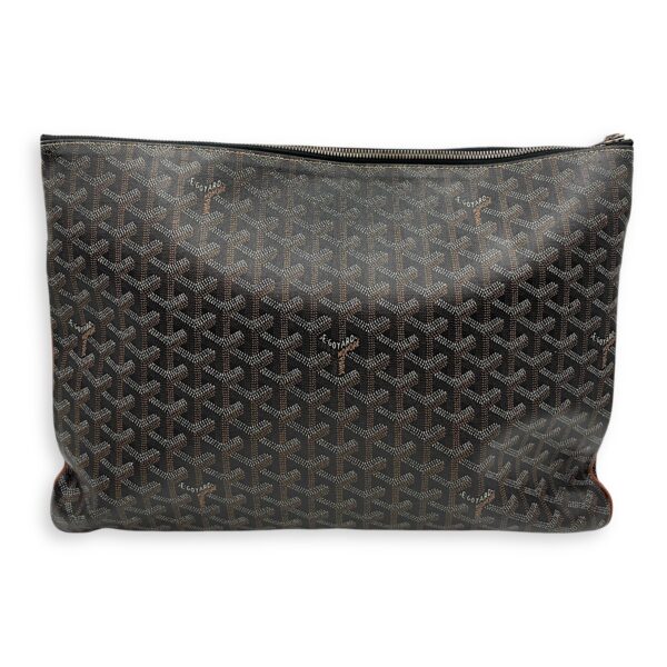 Logo 40cm Multi-Color Clutch in Canvas, Silver hardware - Image 3