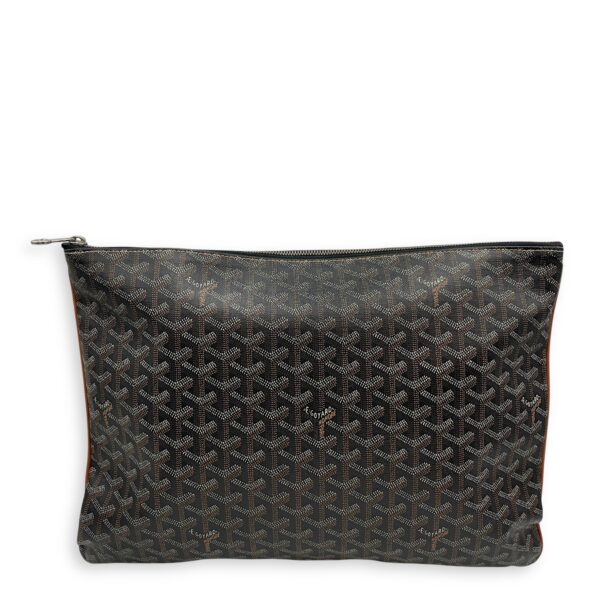 Logo 40cm Multi-Color Clutch in Canvas, Silver hardware