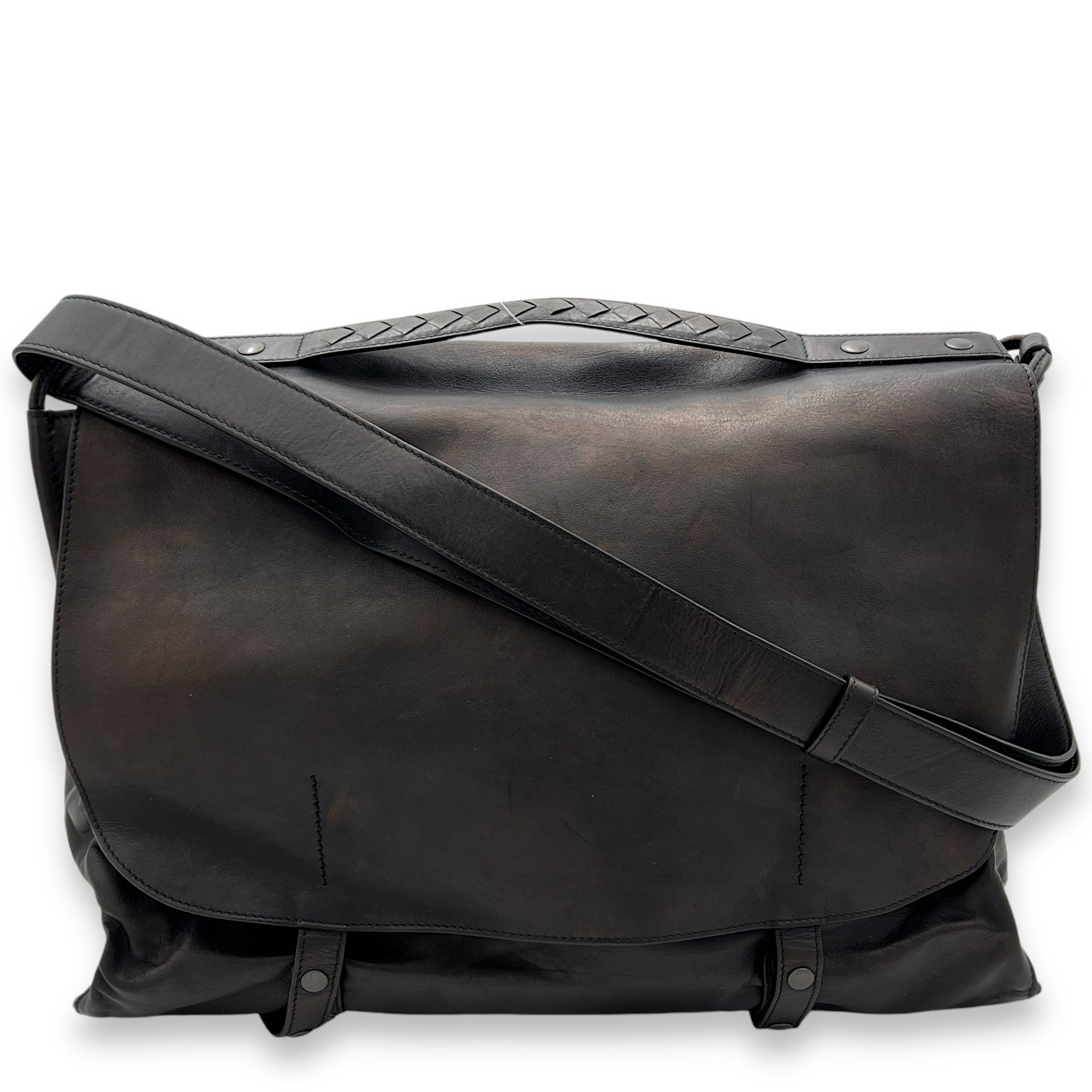 Others dark brown Messenger Bag in Calfskin, Ruthenium hardware