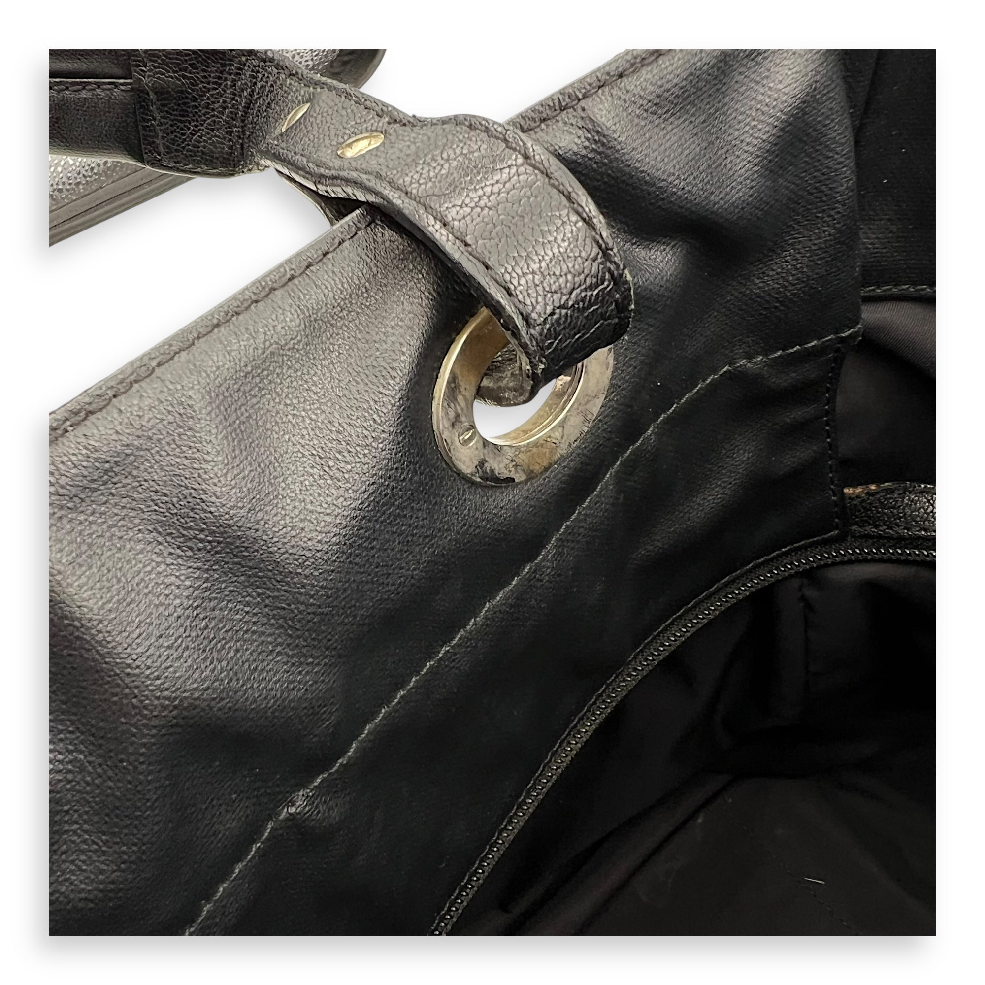 Biarritz Tote Bag Black in Coated Canvas, Silver hardware - Image 11