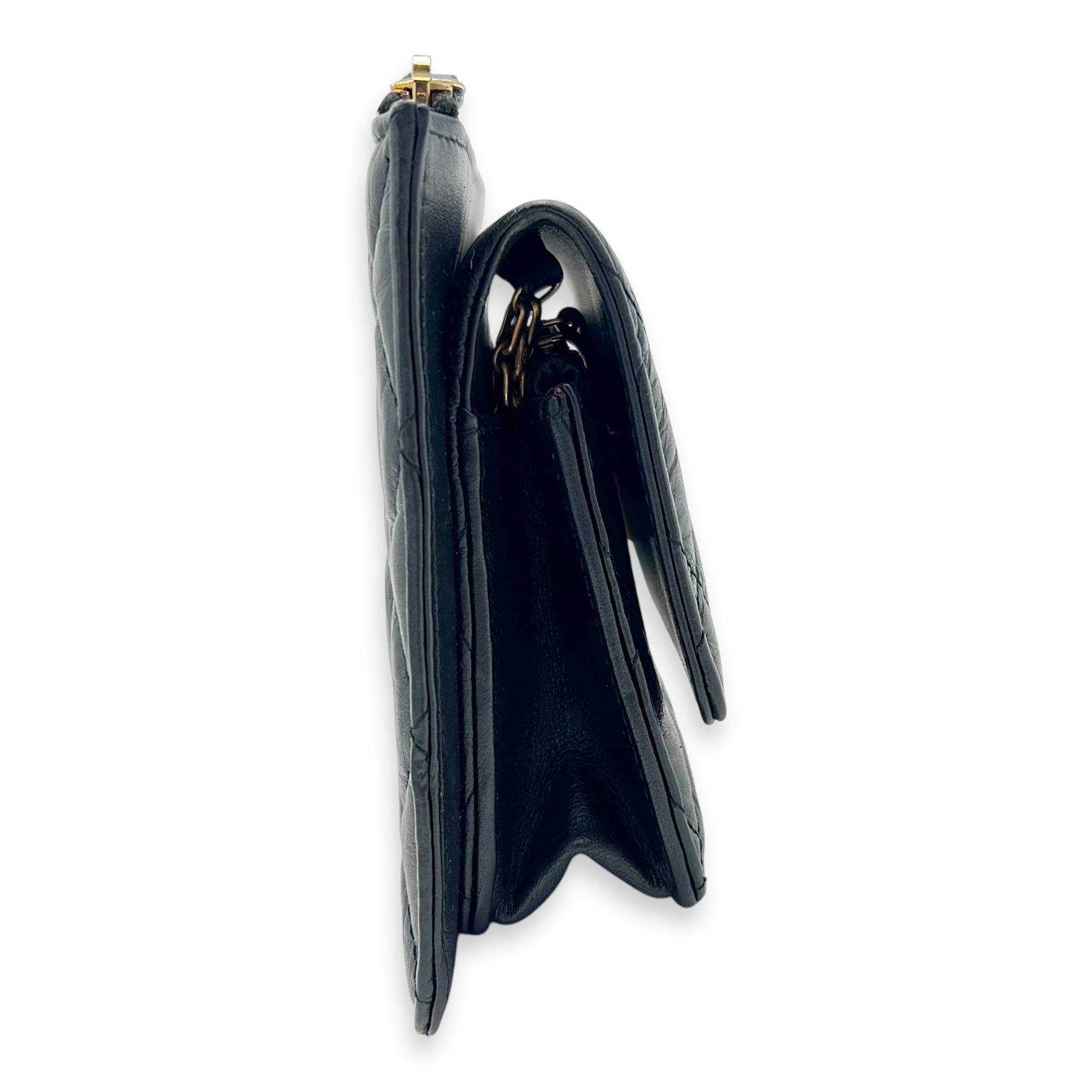 2.55 Shoulder Bag Black in Calfskin, Gold hardware - Image 4