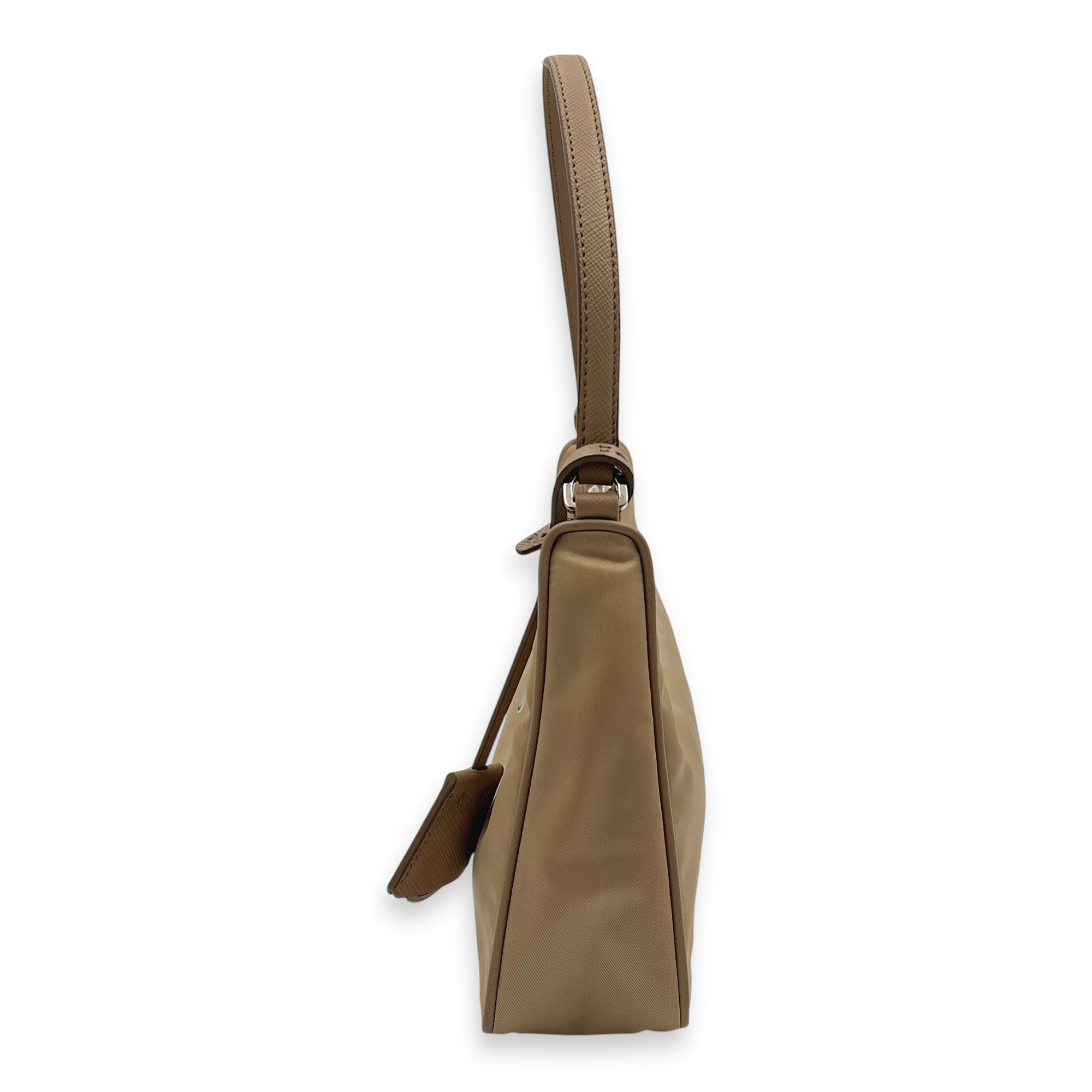 Re-Edition 2005 Shoulder Bag Beige in Re-Nylon, Silver hardware - Image 5