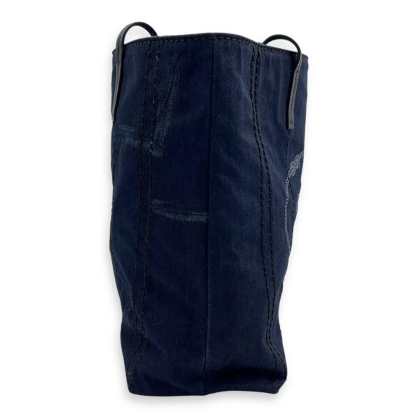 Denim Tote Bag Blue in Denim, Silver hardware - Image 4