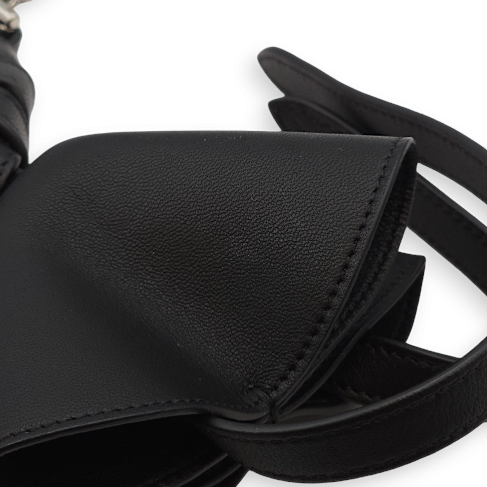 Grigri Doll Key Ring Black Charm in Lambskin, Palladium hardware - Image 5