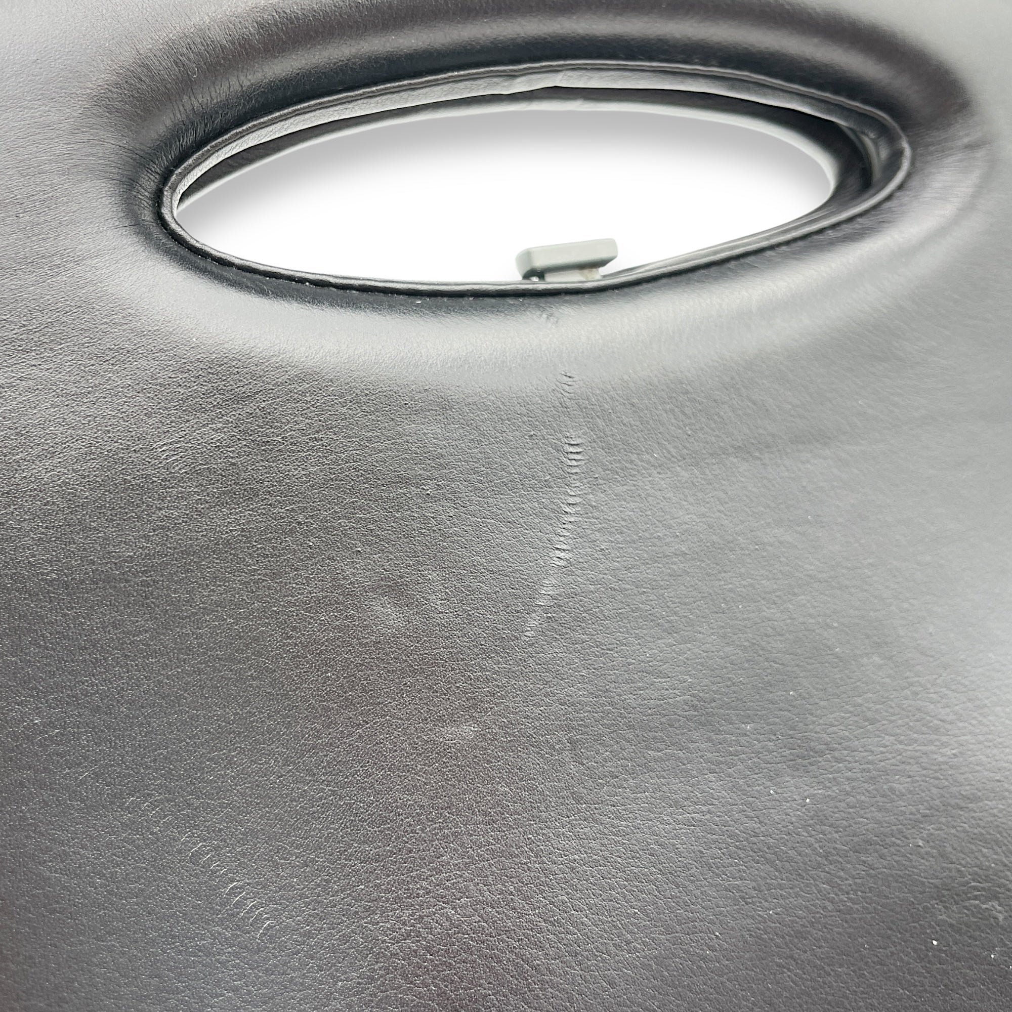 2005 Futuristic Hard Shell Black Top Handle Bag in Lambskin, Matte Palladium hardware - Image 10