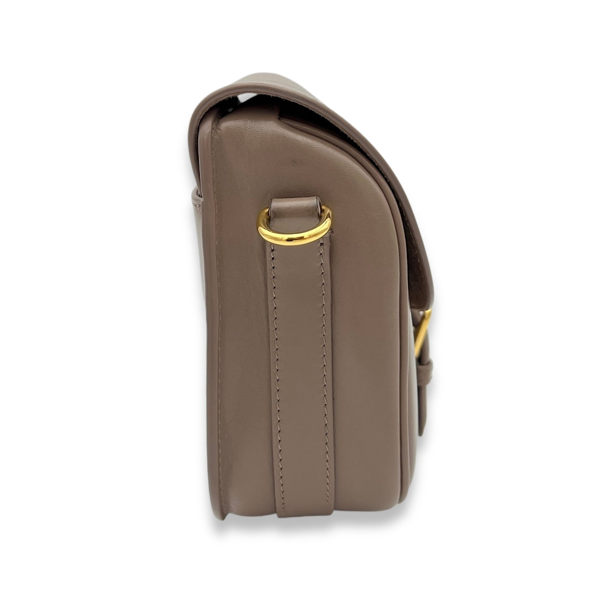 Bobby Crossbody Bag Brown in Calfskin, Gold hardware - Image 4