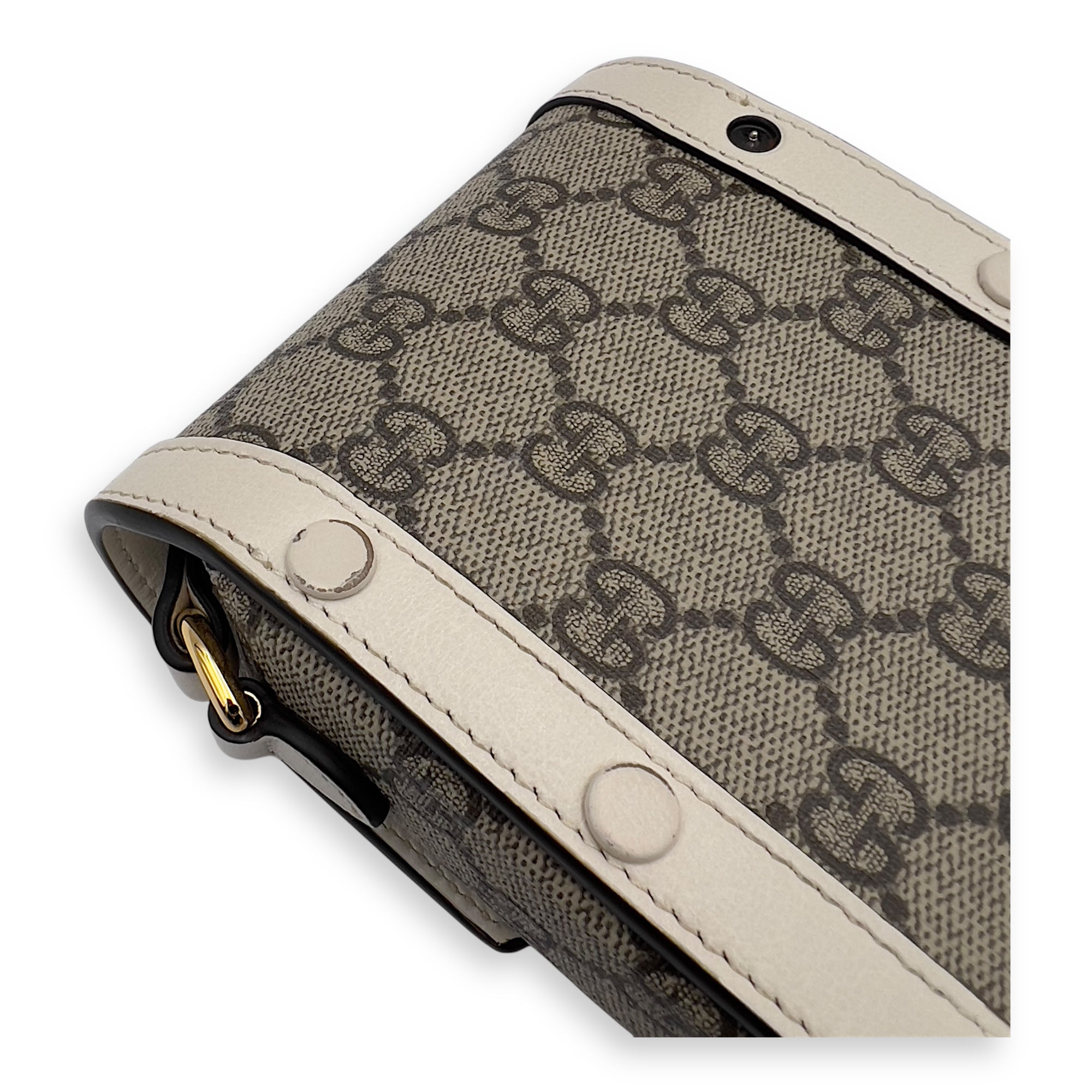 Horsebit 1955 Brown Crossbody Bag in Monogram Coated Canvas, Gold hardware - Image 13