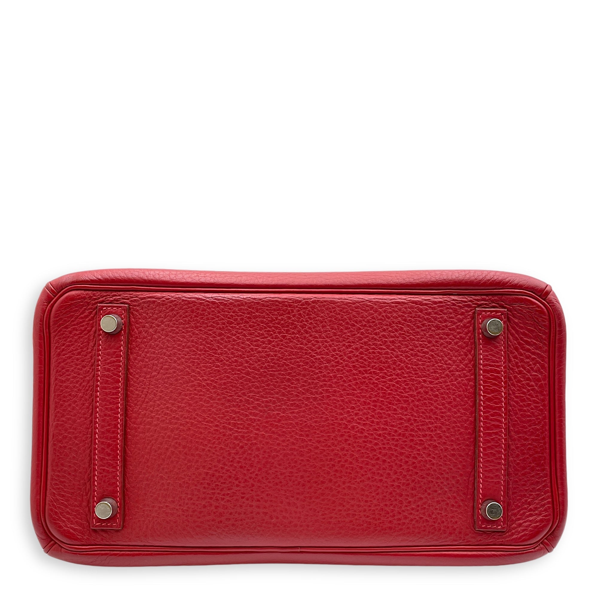 Birkin 30 Rouge Vif in Clemence, Silver hardware - Image 6