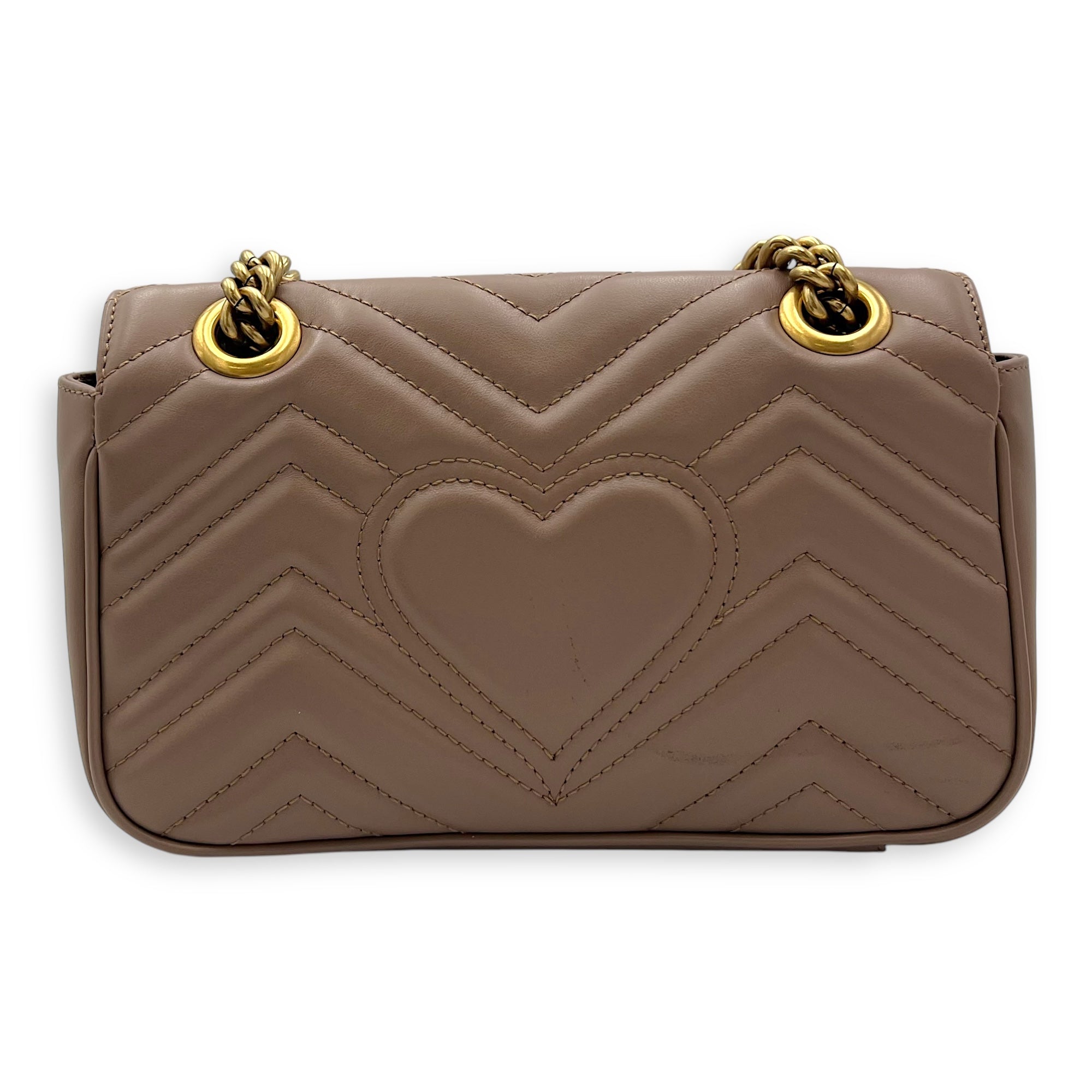 GG Marmont Mini Shoulder bag in Calfskin, Gold Hardware - Image 3