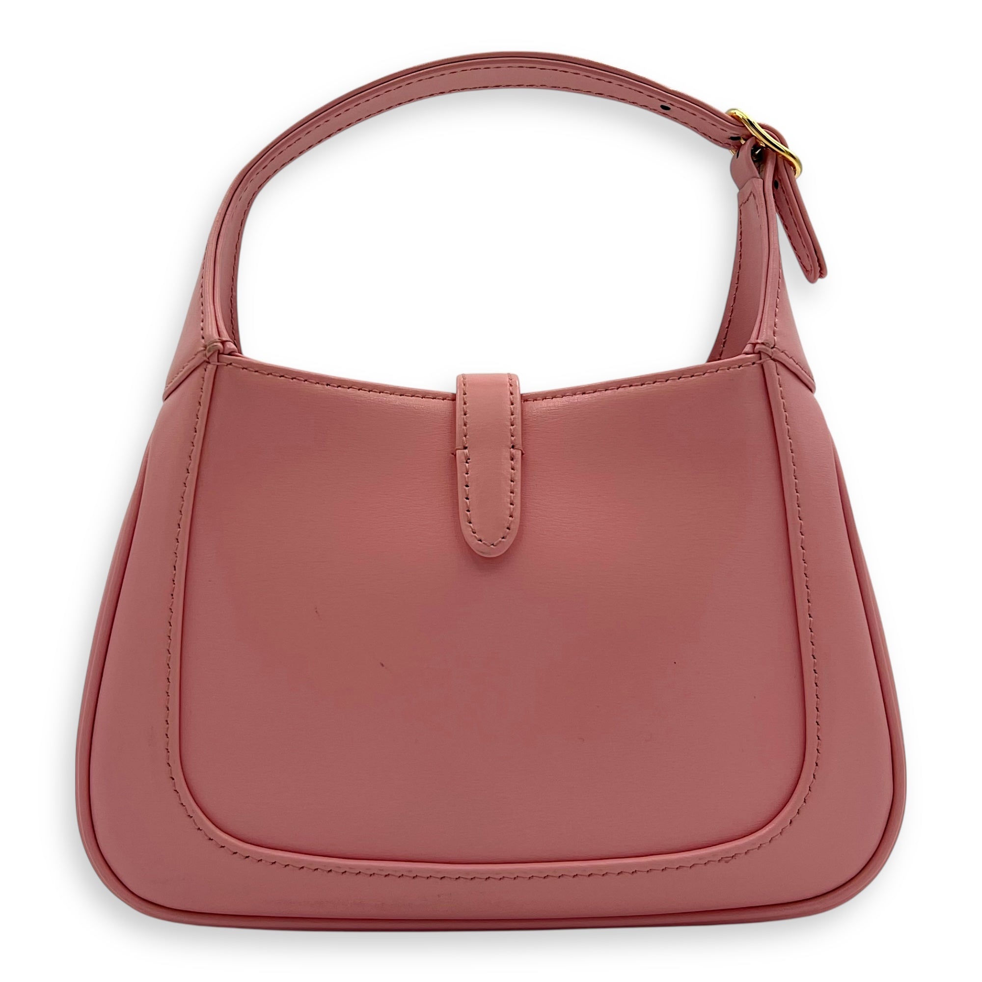 Jackie 1961 Crossbody Bag Mini Pink in Calfskin, Gold hardware - Image 3