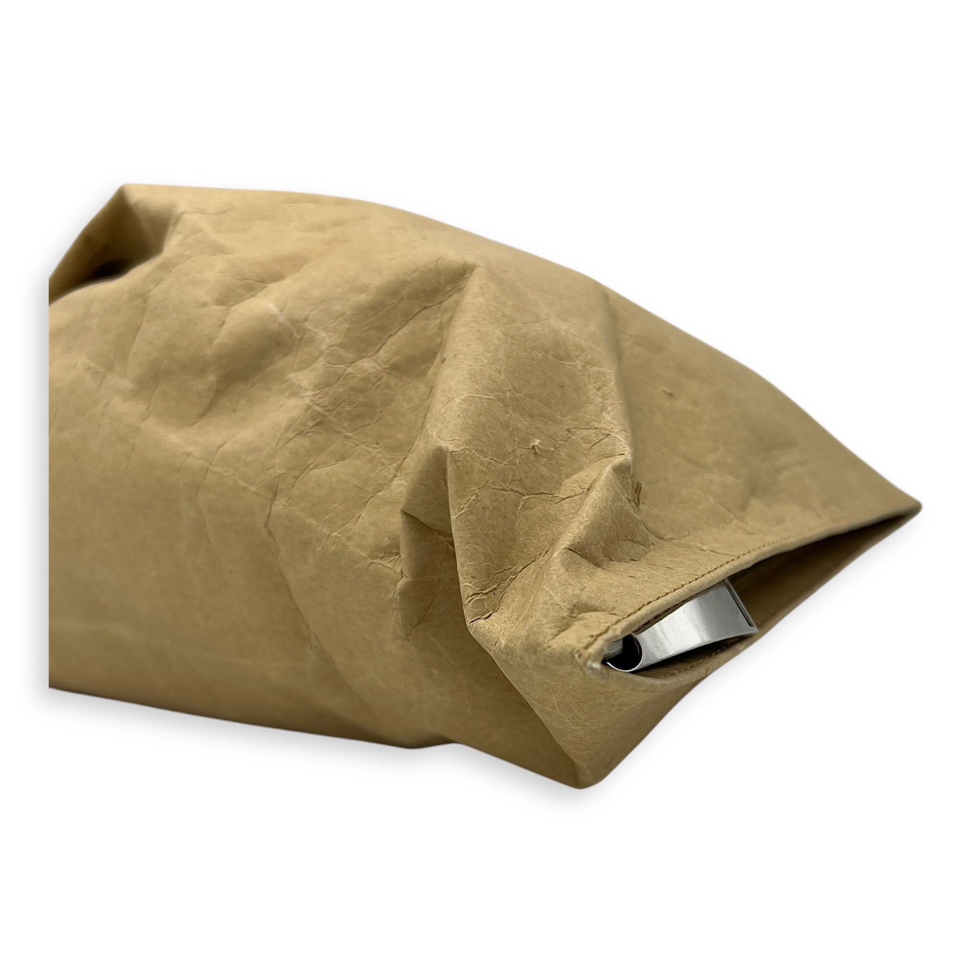 Twist Brown Top Handle Bag in Mixed Material, Silver hardware - Image 11