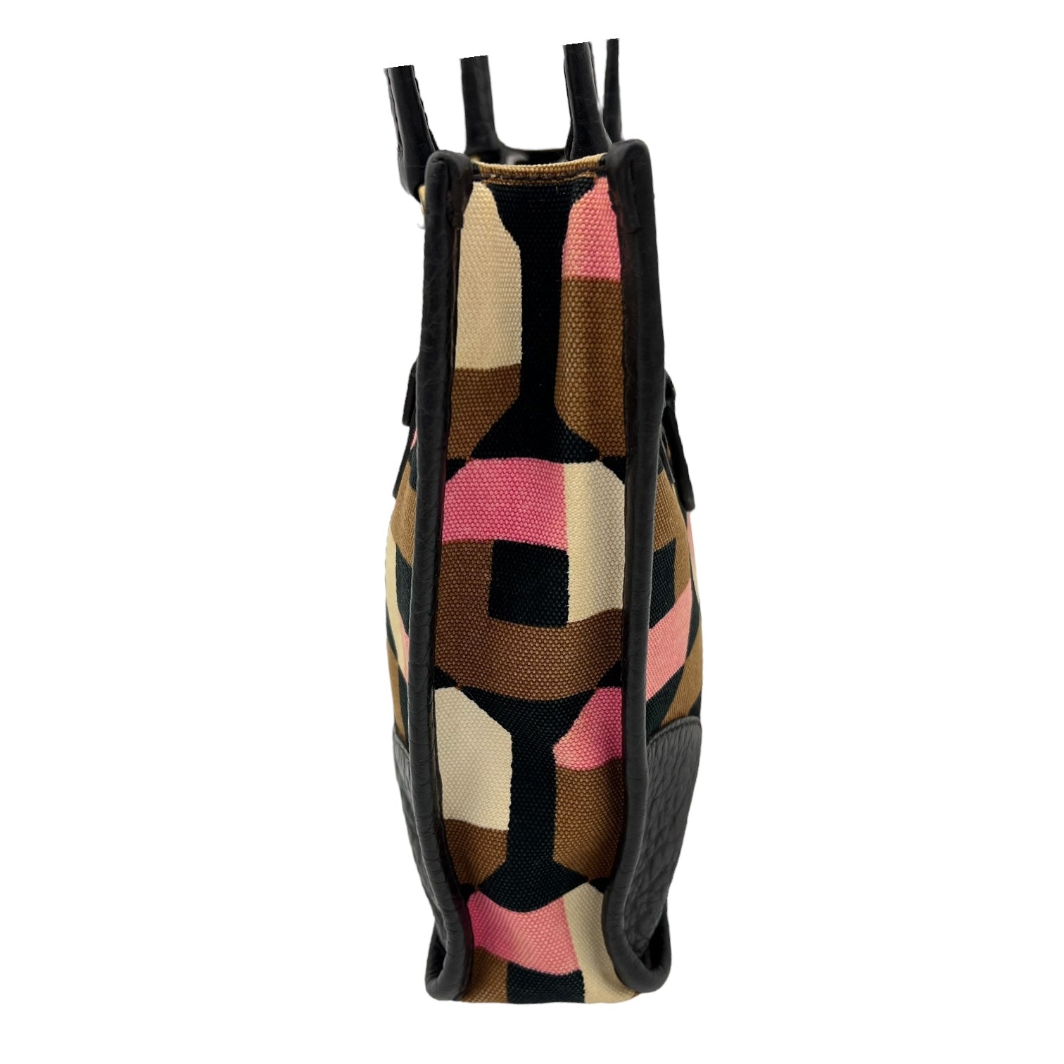 Logo Multi-colour Top Handle Bag in Canvas, Gold hardware - Image 4