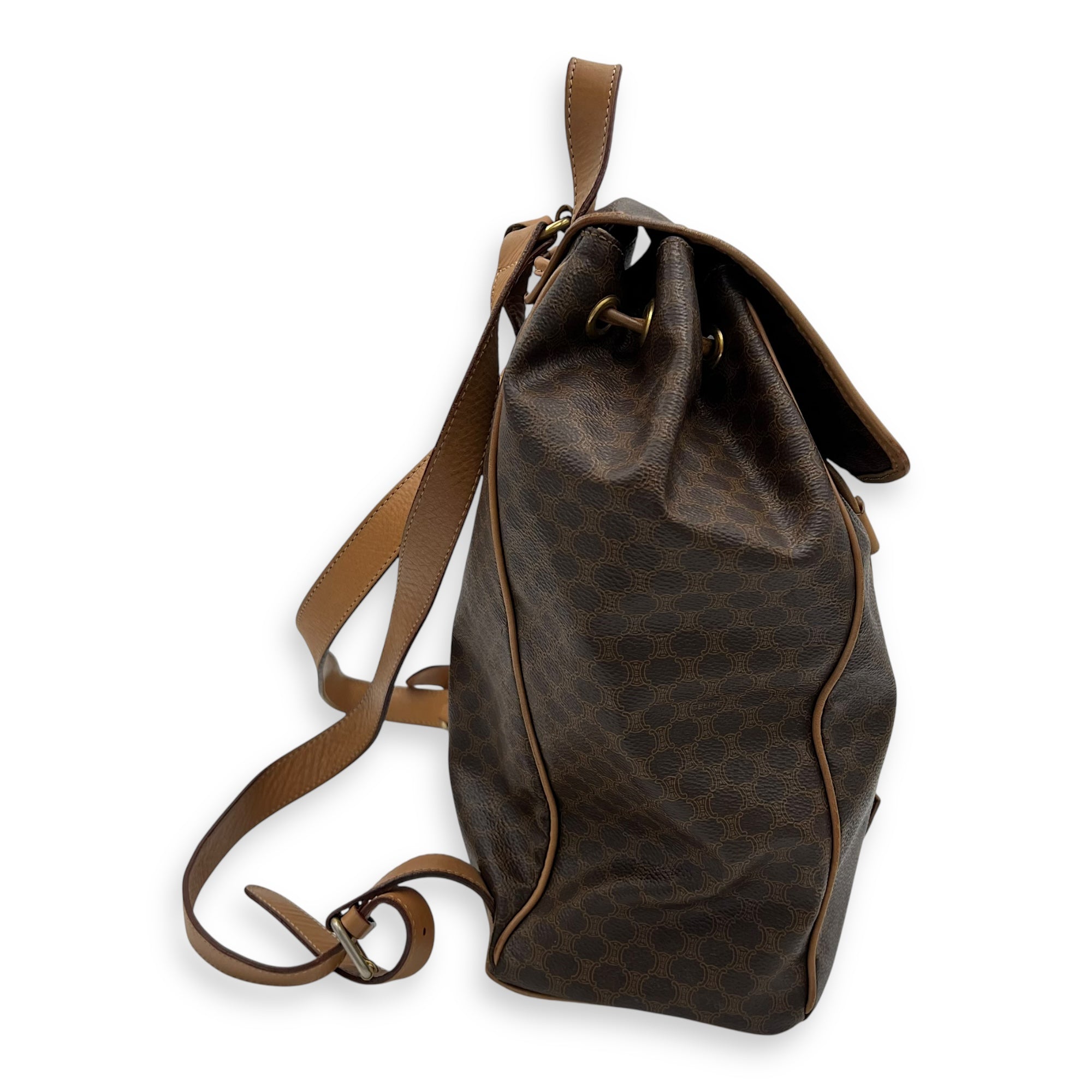Macadam Backpack Brown in Coated Canvas, Gold hardware - Image 4
