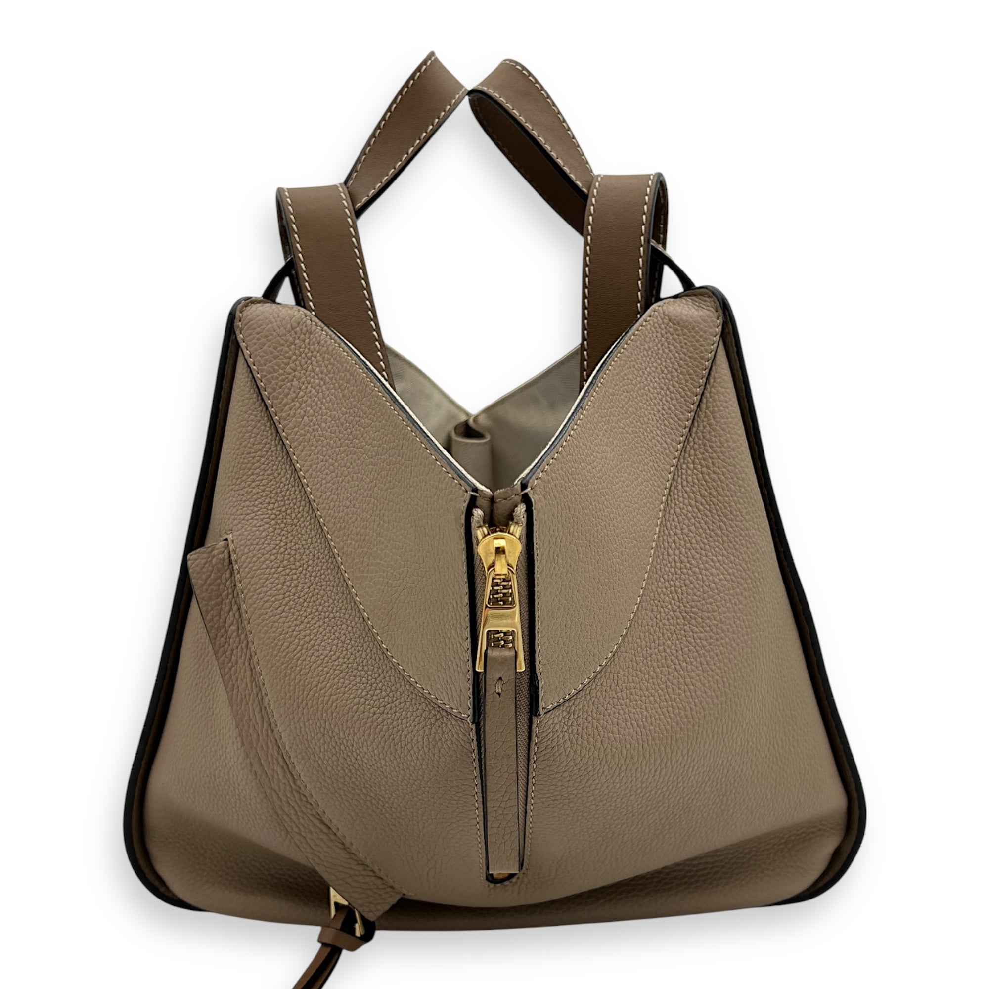 Hammock Shoulder Bag Small Beige in Calfskin, Gold hardware - Image 4