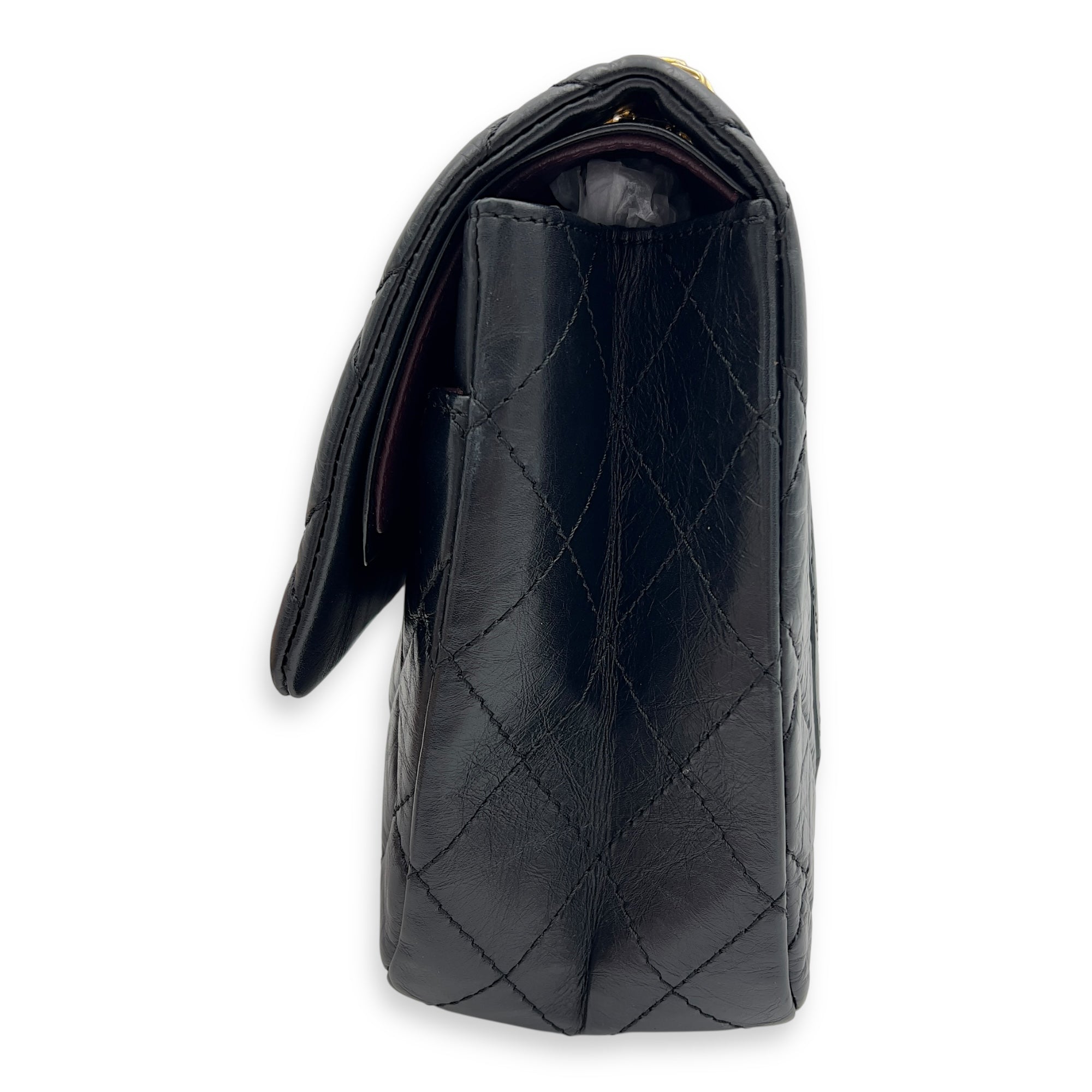 2.55 Shoulder Bag 27 Black in Calfskin, Gold hardware - Image 5