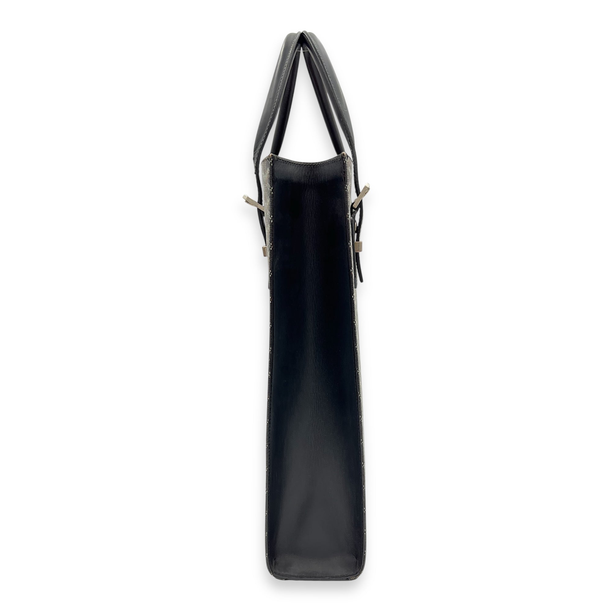 Comores Tote Bag Black in Coated Canvas, Silver hardware - Image 6