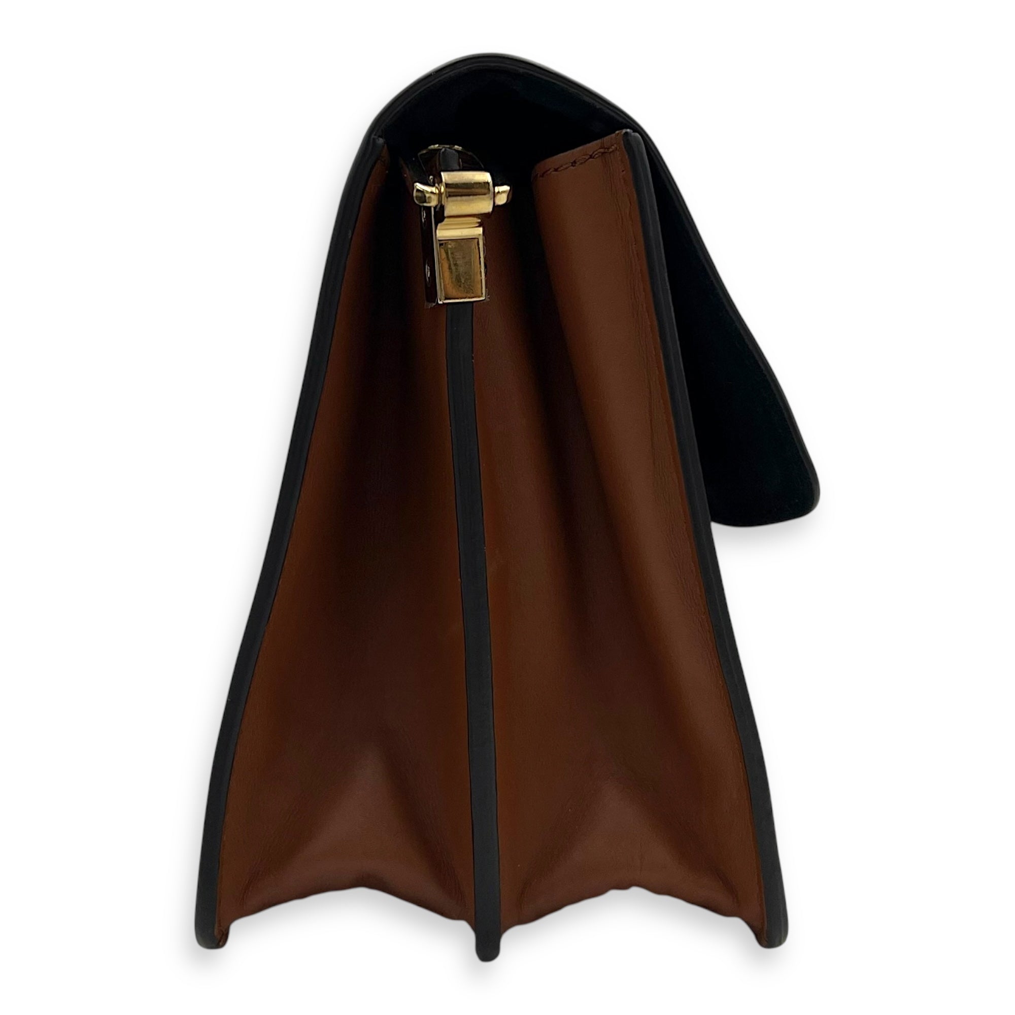 Dauphine MM Brown Shoulder Bag in Monogram Coated Canvas, Gold hardware - Image 5