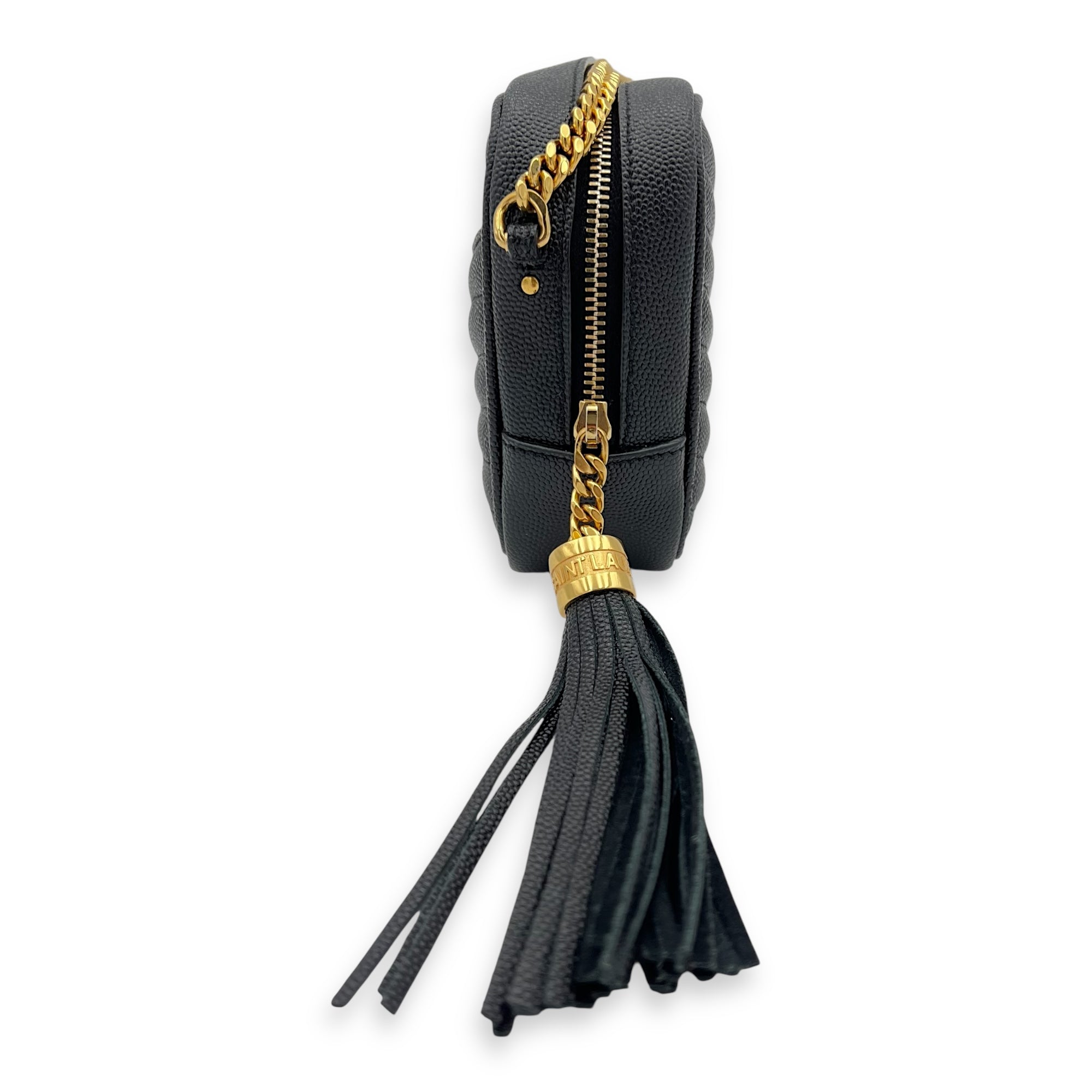Lou Shoulder Bag Black in Caviar Leather, Gold hardware - Image 5