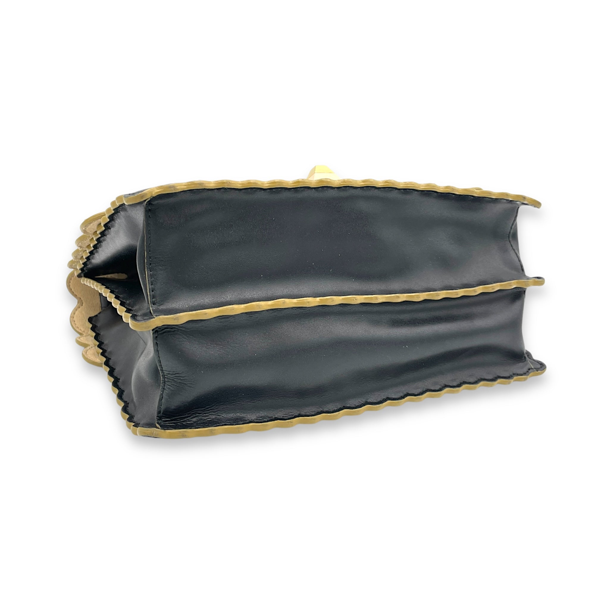 Kan I Shoulder Bag Black in Calfskin, Gold hardware - Image 6