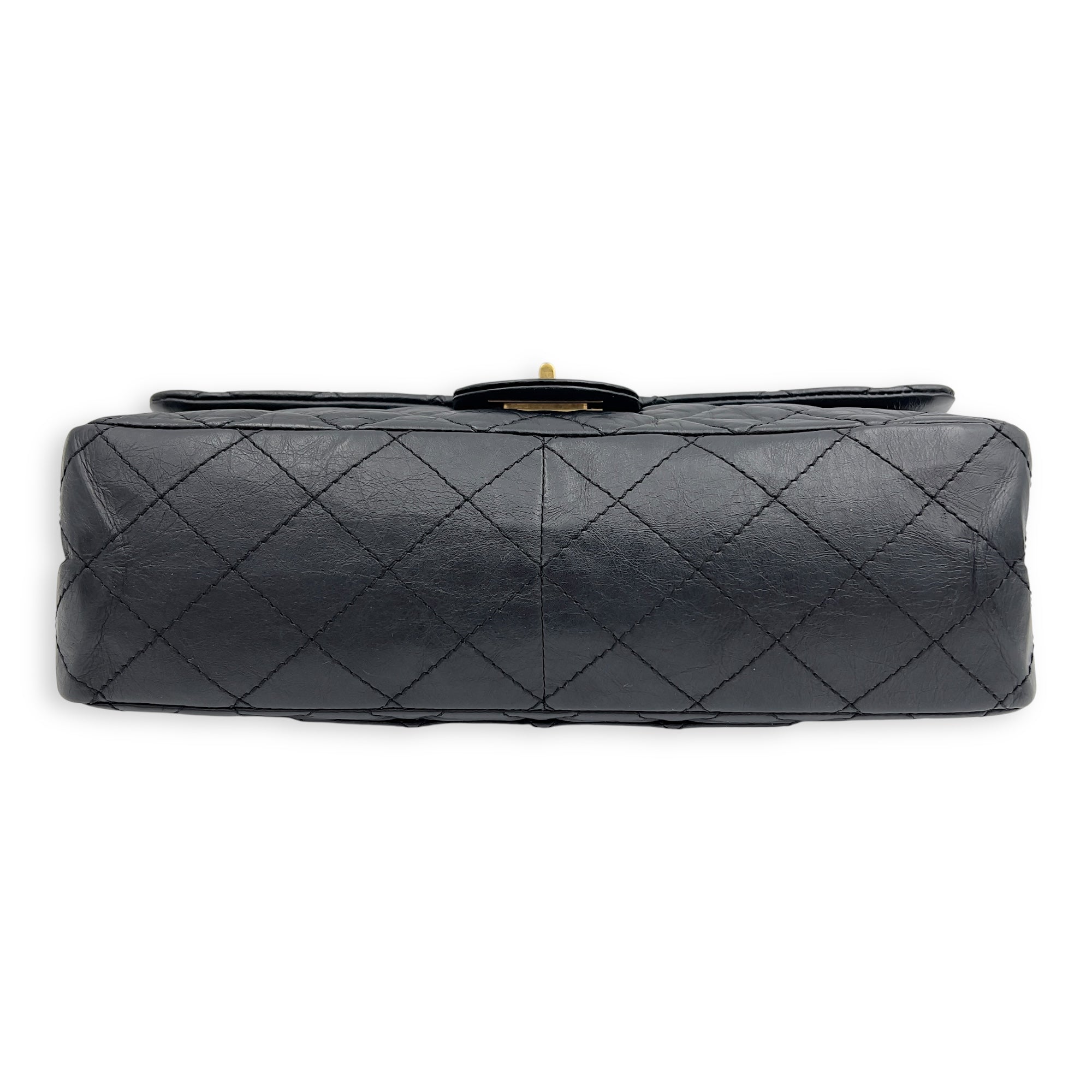 2.55 Shoulder Bag 27 Black in Calfskin, Gold hardware - Image 4