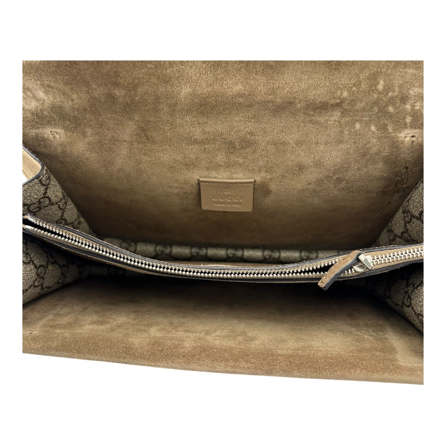 Dionysus Shoulder Bag Small Brown in Coated Canvas, Silver hardware - Image 7