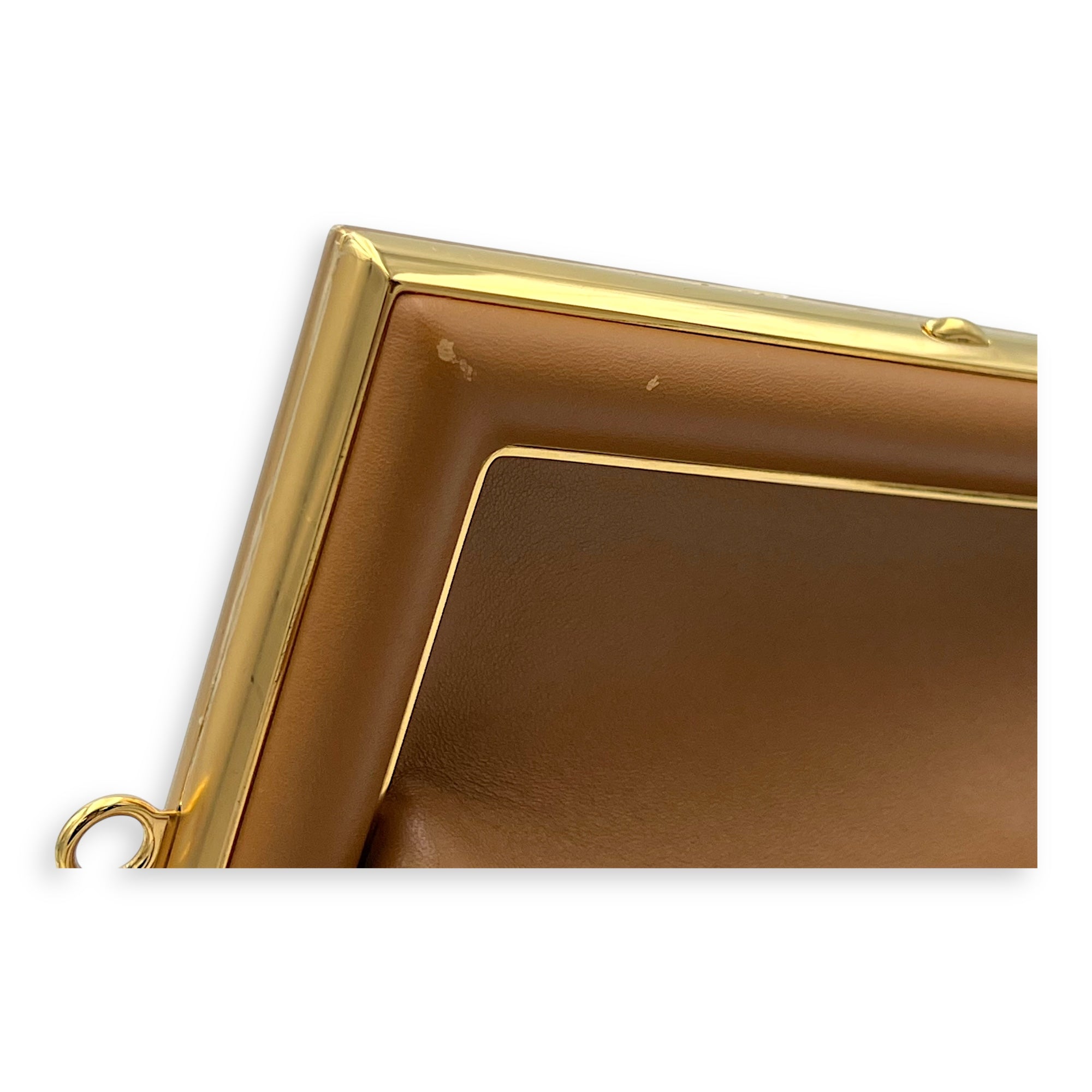 First Brown Shoulder Bag in Calfskin, Gold hardware - Image 7