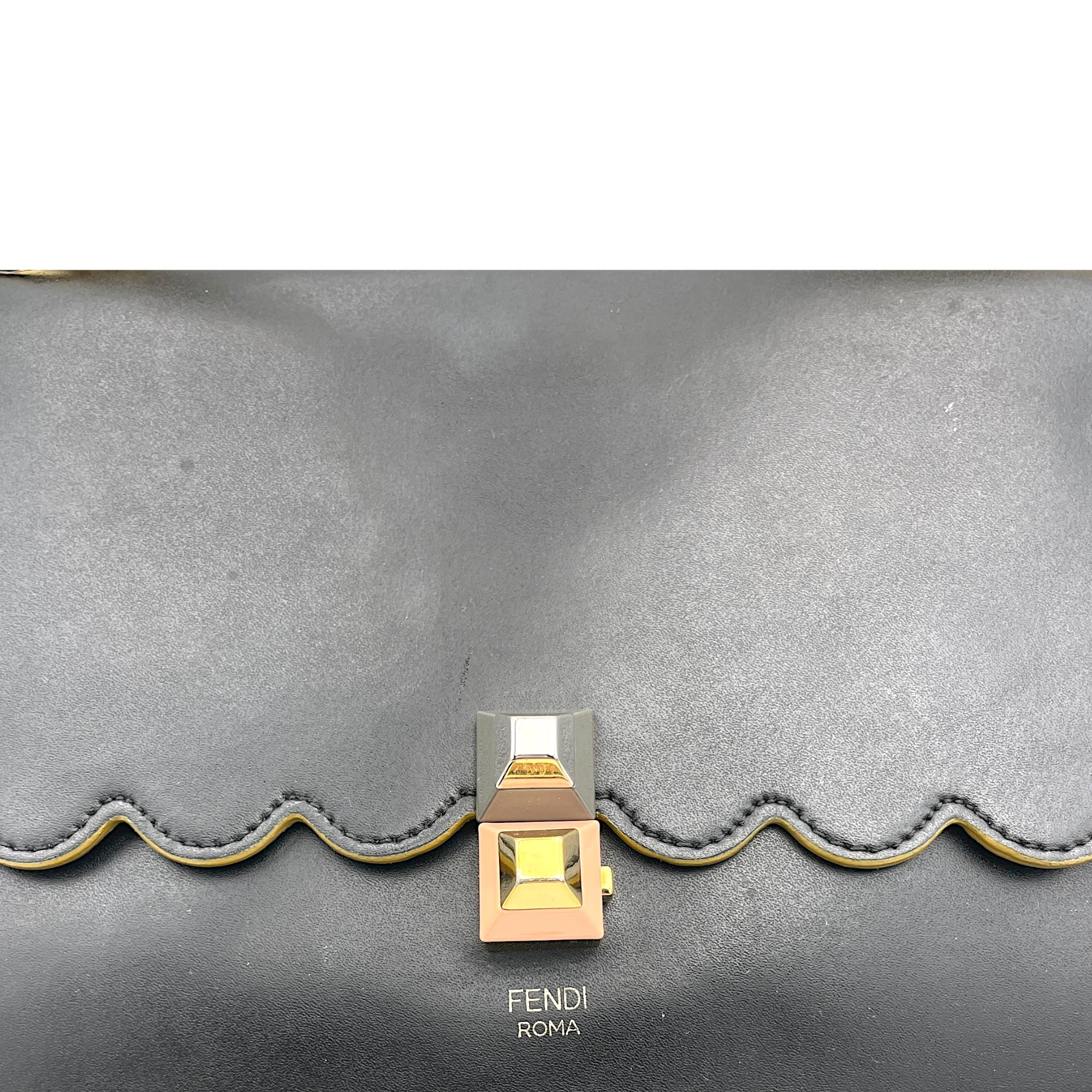 Kan I Shoulder Bag Black in Calfskin, Gold hardware - Image 8