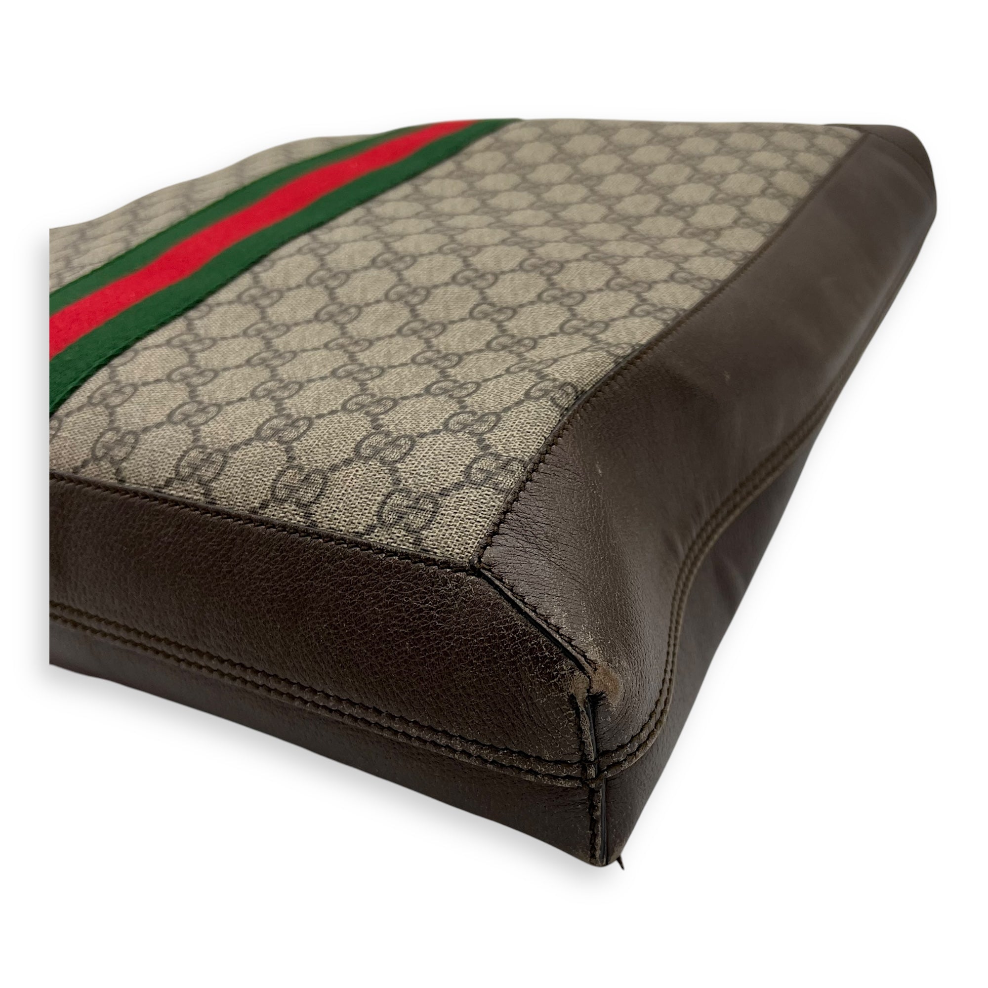 Ophidia Tote Bag Brown in Coated Canvas, Gold hardware - Image 10