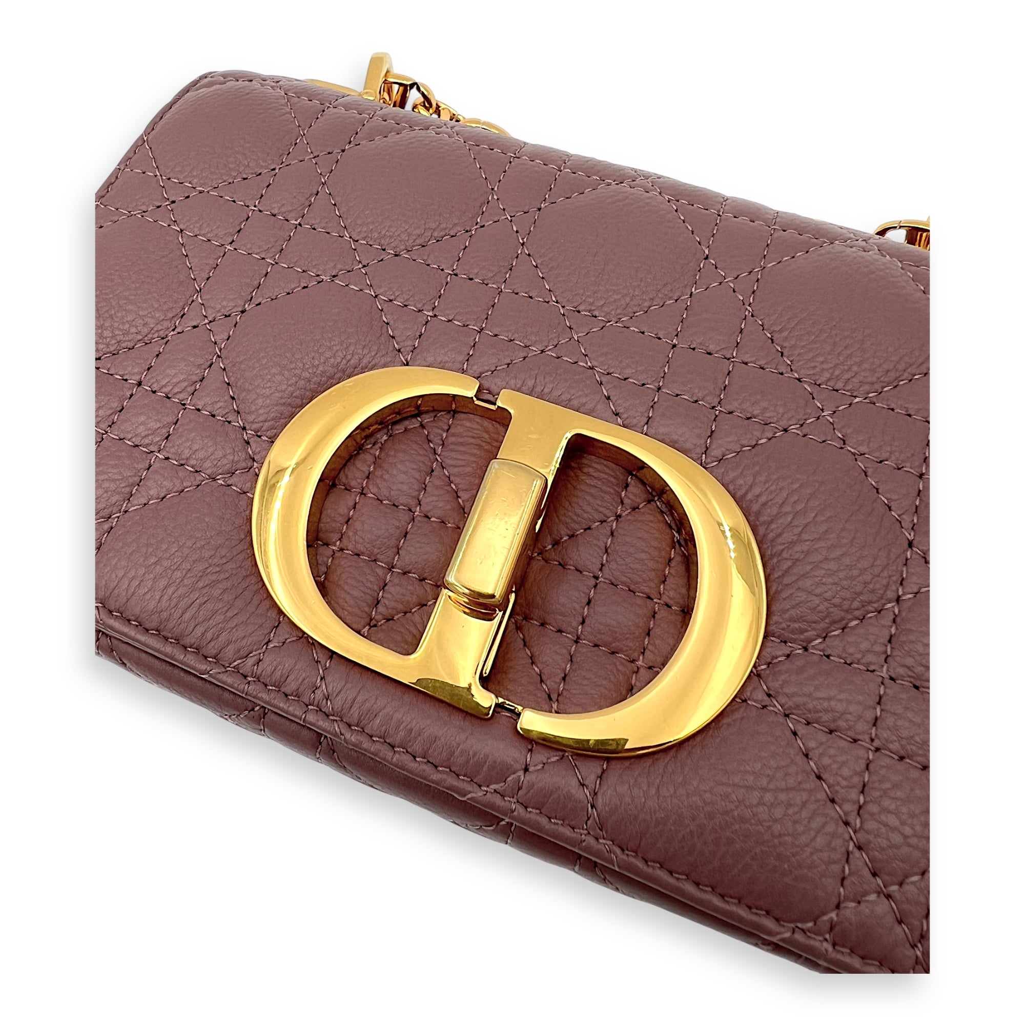 Caro Shoulder Bag Purple in Calfskin, Gold hardware - Image 8