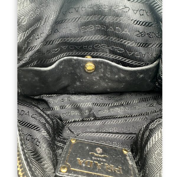Logo Top Handle Bag Black in Calfskin, Gold hardware - Image 5