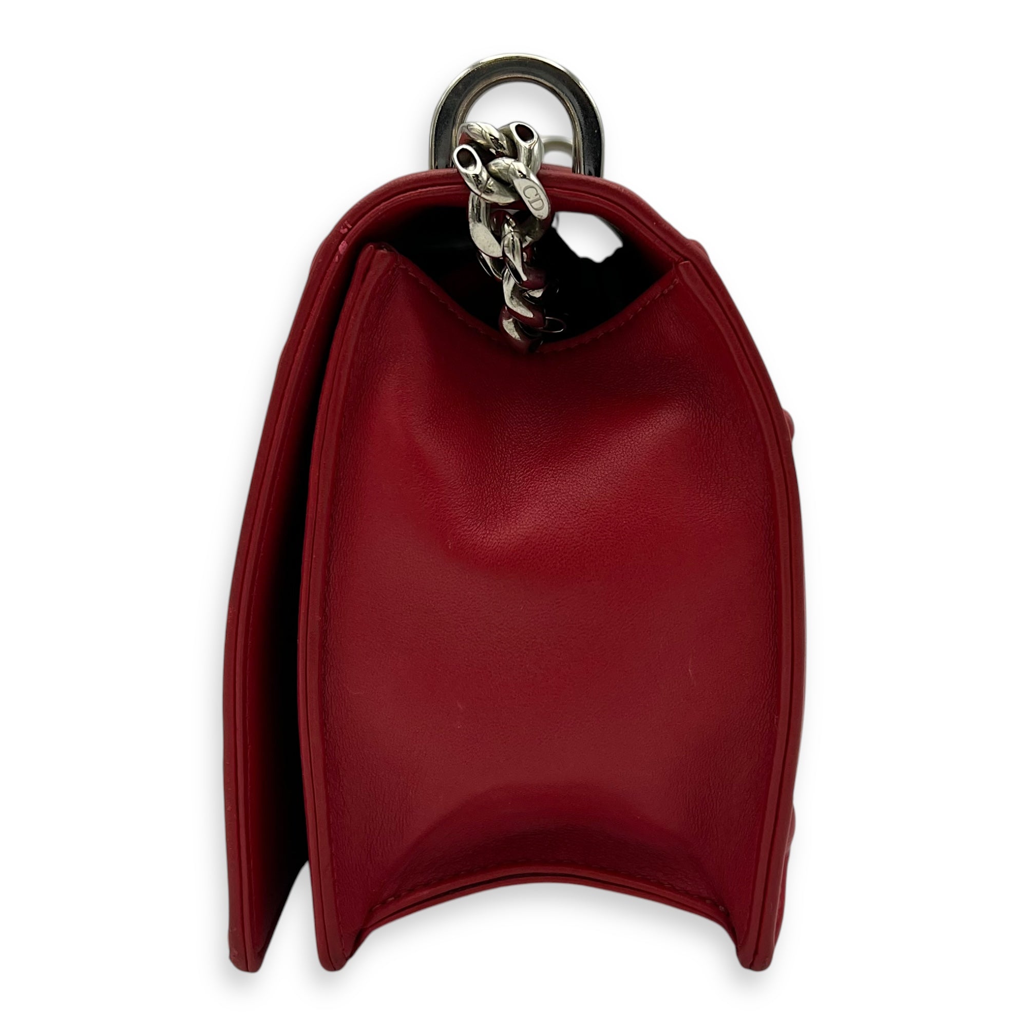 Diorama Red Crossbody Bag in Lambskin, Silver hardware - Image 4