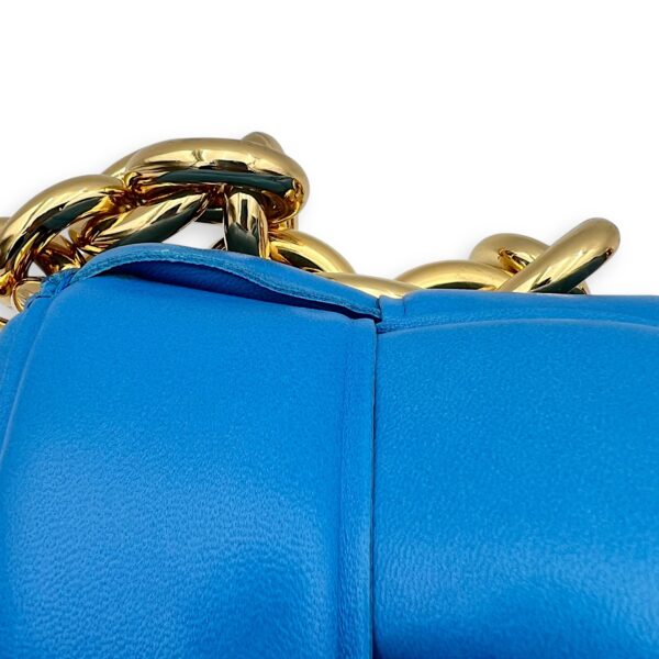 Cassette Crossbody Bag Blue in Lambskin, Gold hardware - Image 11