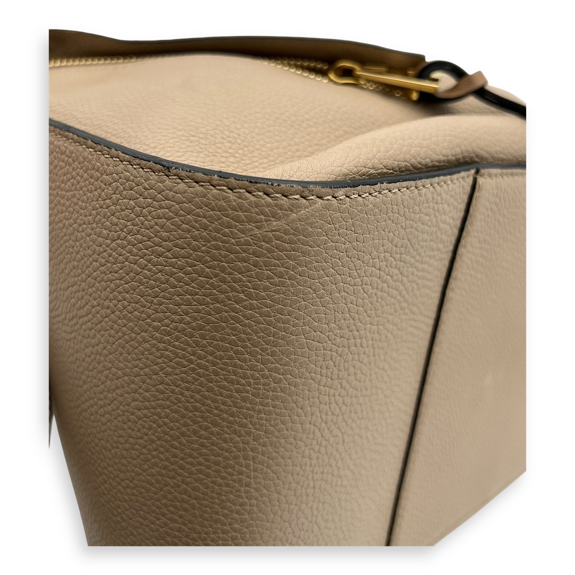 Hammock Shoulder Bag Small Beige in Calfskin, Gold hardware - Image 10