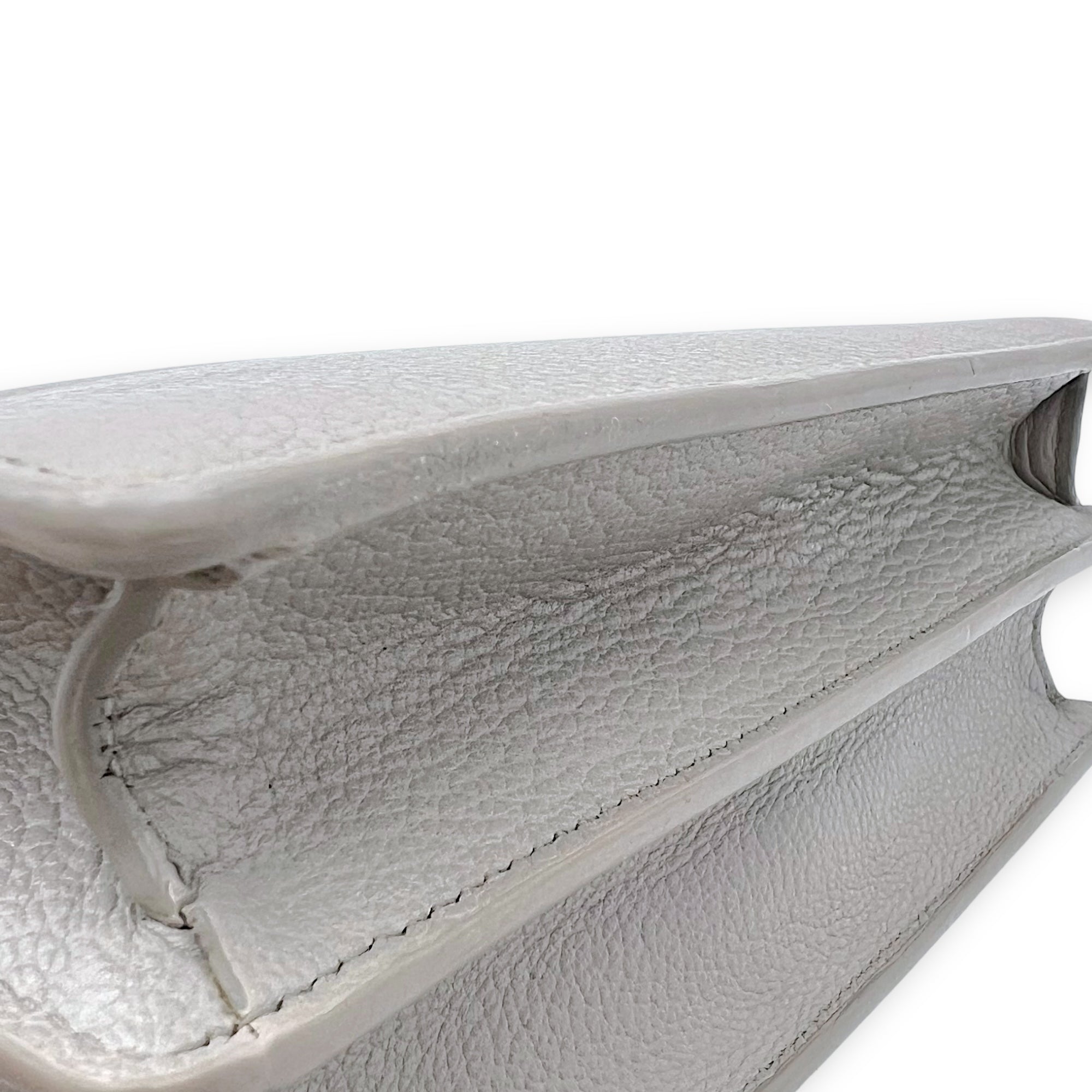 Sunset Medium Grey Shoulder Bag in Calfskin, Silver hardware - Image 12