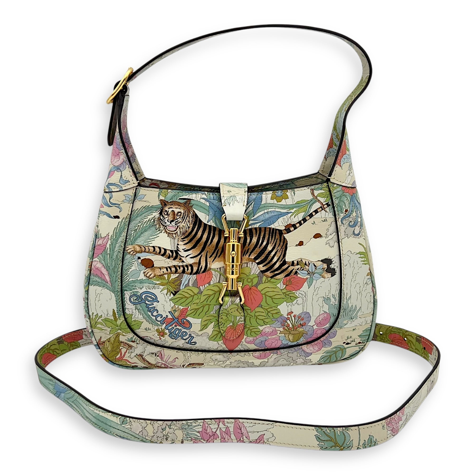 Jackie 1961 Small Multi-colour Shoulder Bag in Calfskin, Gold hardware - Image 14