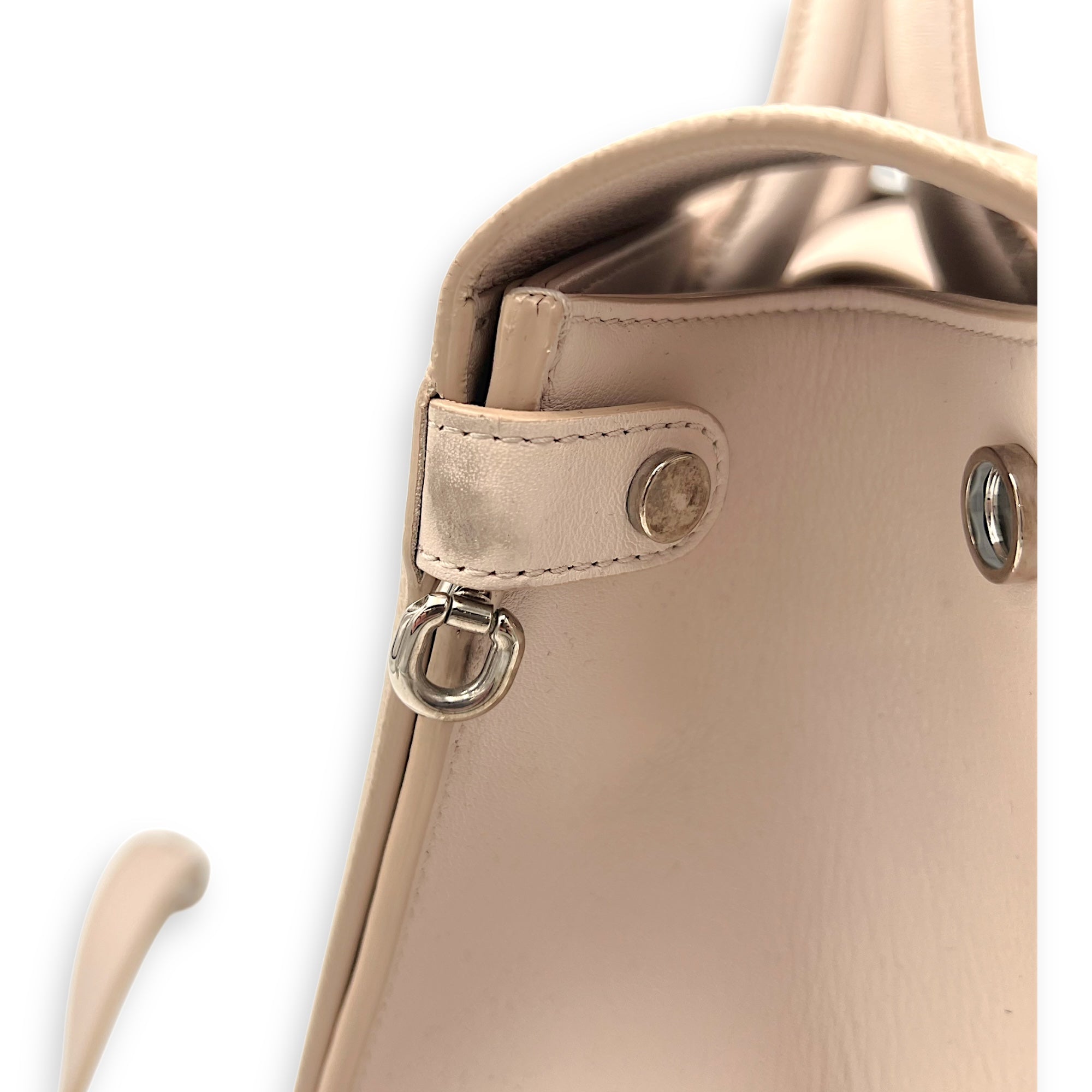 Diorever Top Handle Bag Pink in Calfskin, Silver hardware - Image 15