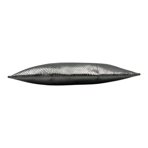 Push Lock Clip Silver Clutch in Python Embossed Calfskin, Silver hardware - Image 6