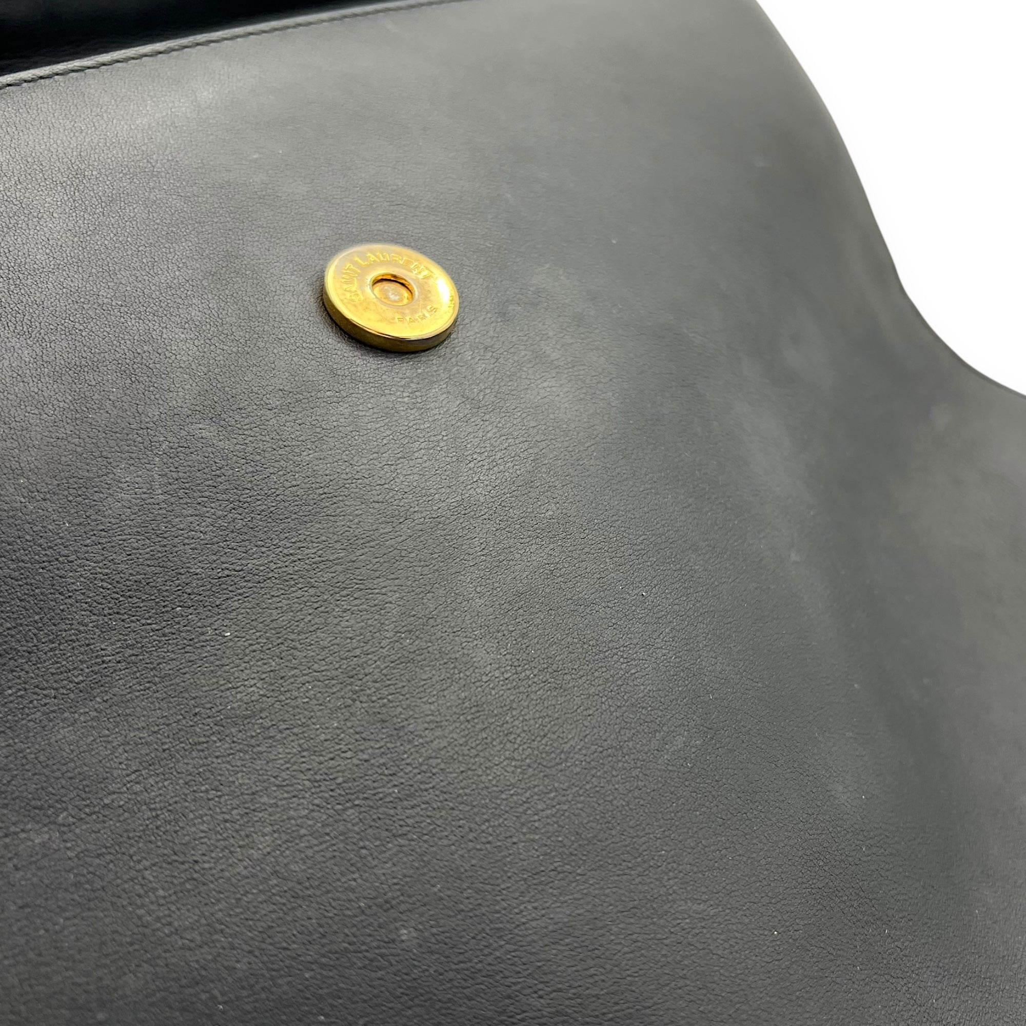 Moujik Top Handle Bag Blue in Calfskin, Gold hardware - Image 19