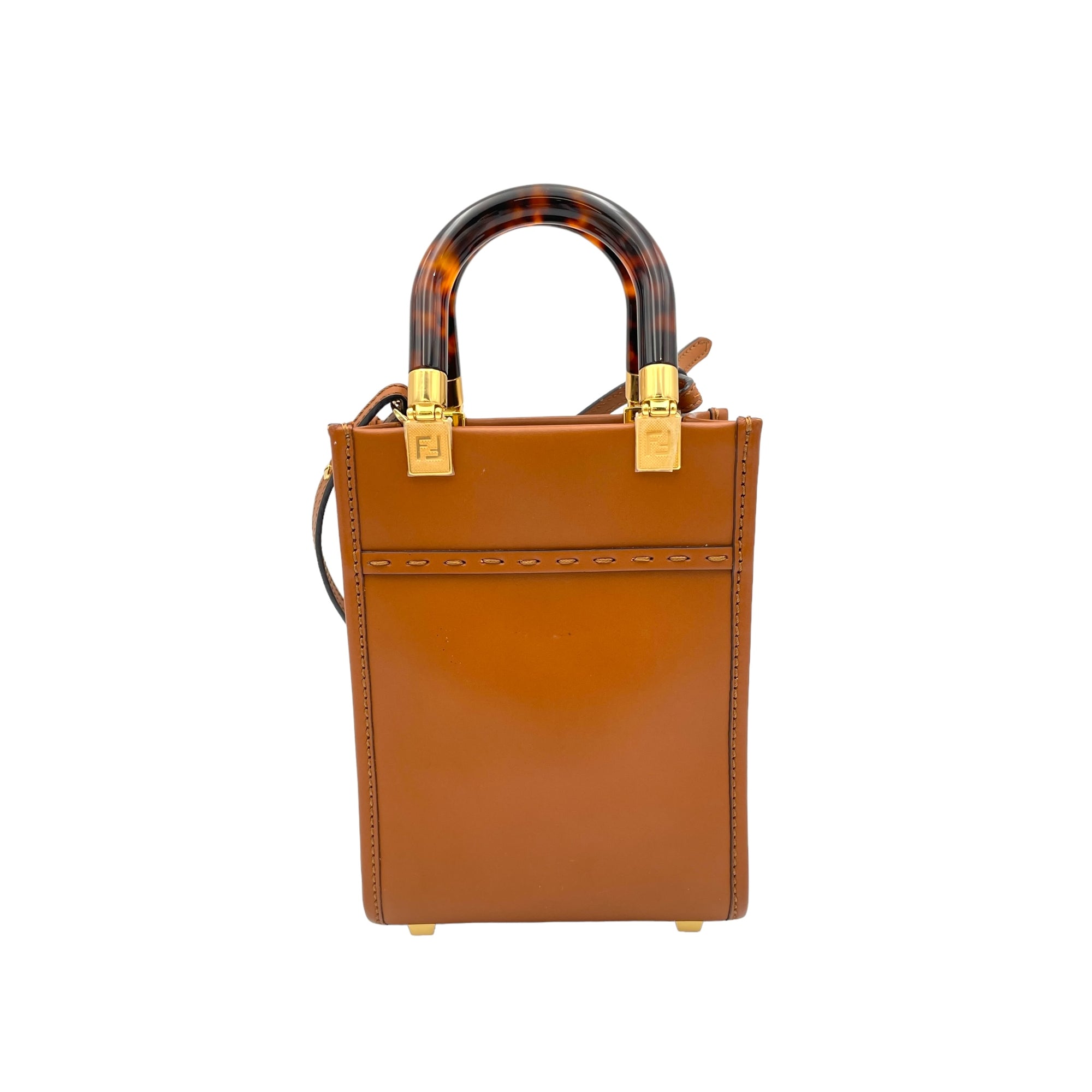 Sunshine Shopper Mini Brown Top Handle Bag in Calfskin, Gold hardware - Image 3