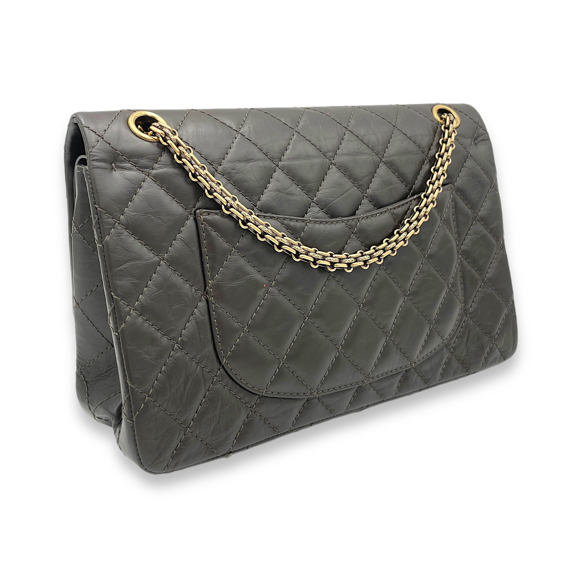 2.55 Brown Shoulder Bag in Calfskin, Gold hardware - Image 5