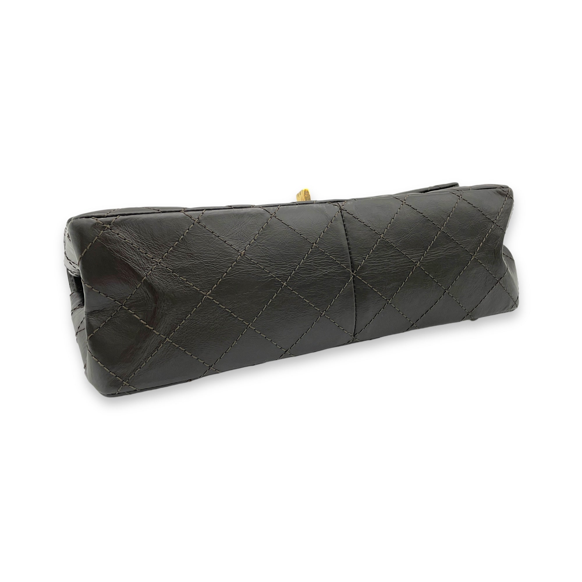 2.55 Brown Shoulder Bag in Calfskin, Gold hardware - Image 6