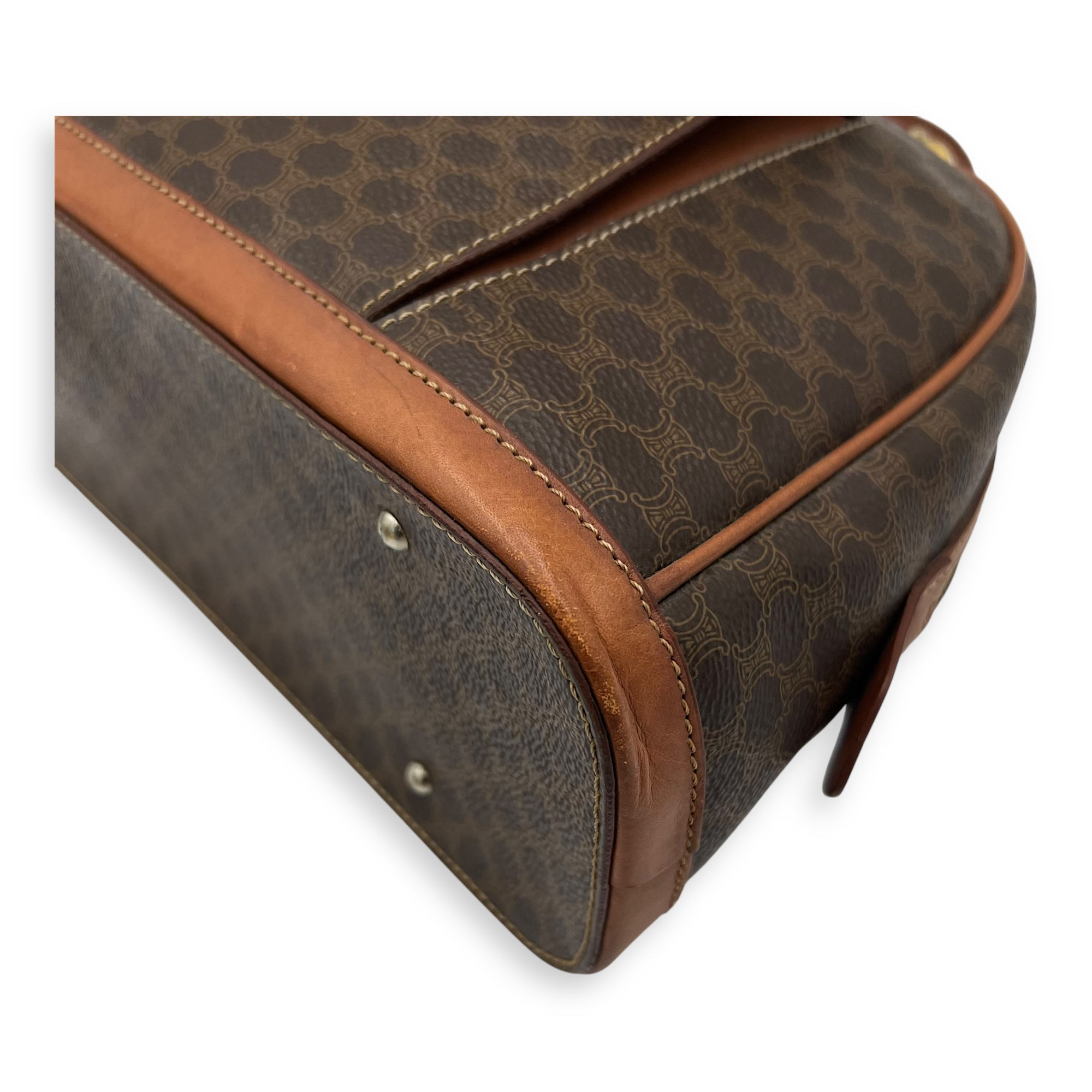 Macadam Top Handle Bag Brown in Coated Canvas, Gold hardware - Image 16