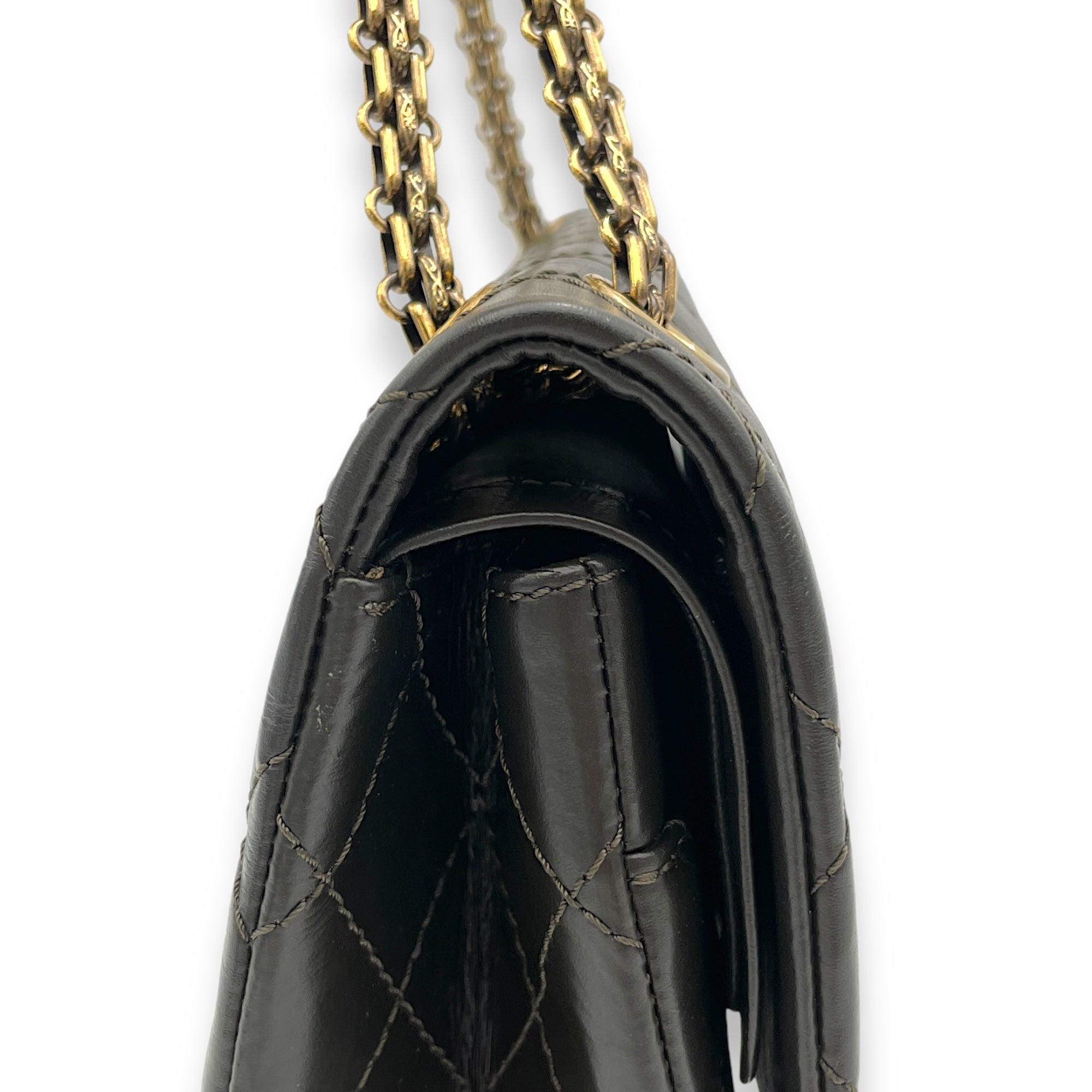 2.55 Brown Shoulder Bag in Calfskin, Gold hardware - Image 9